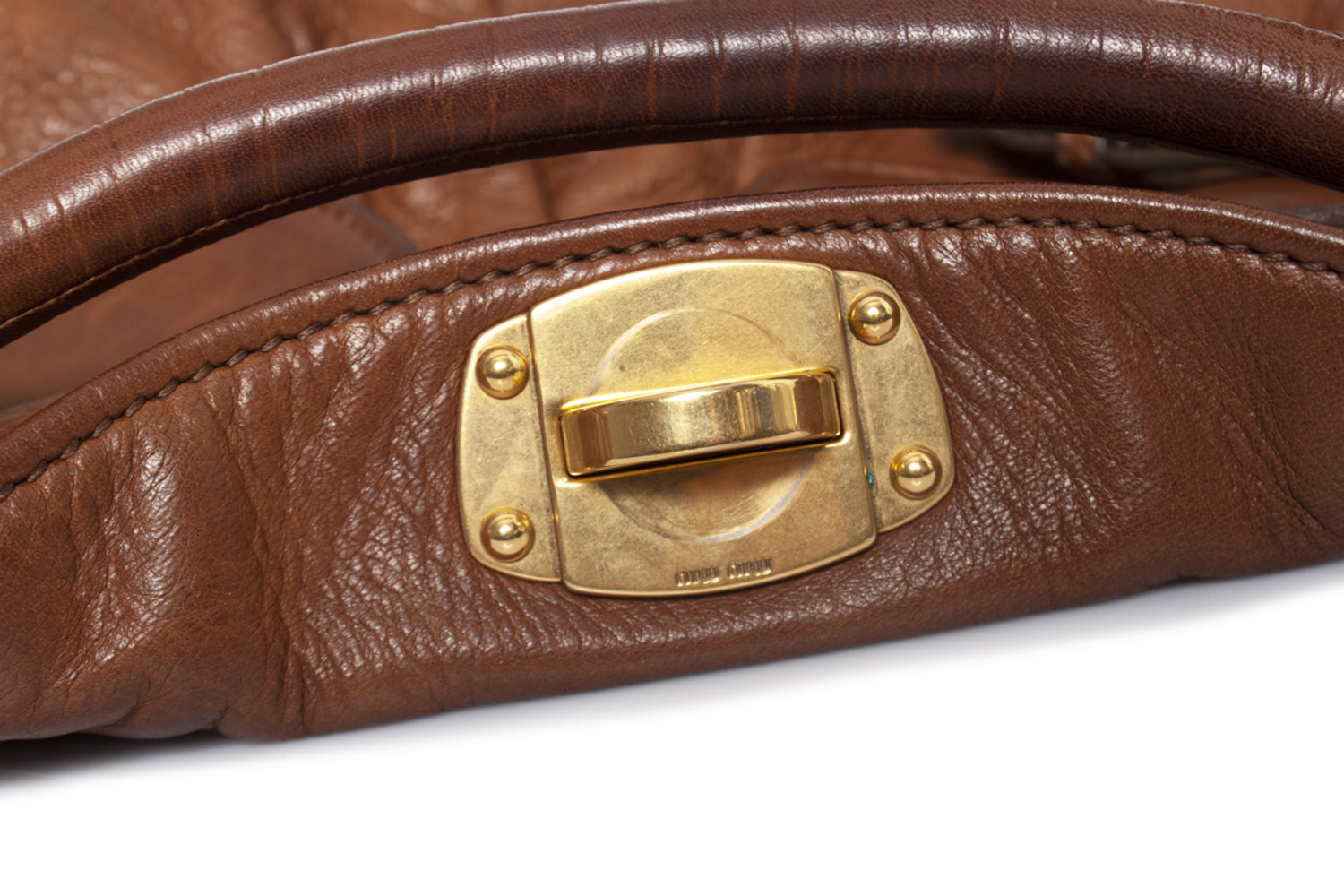 Miu Grained Leather Shoulder Bag