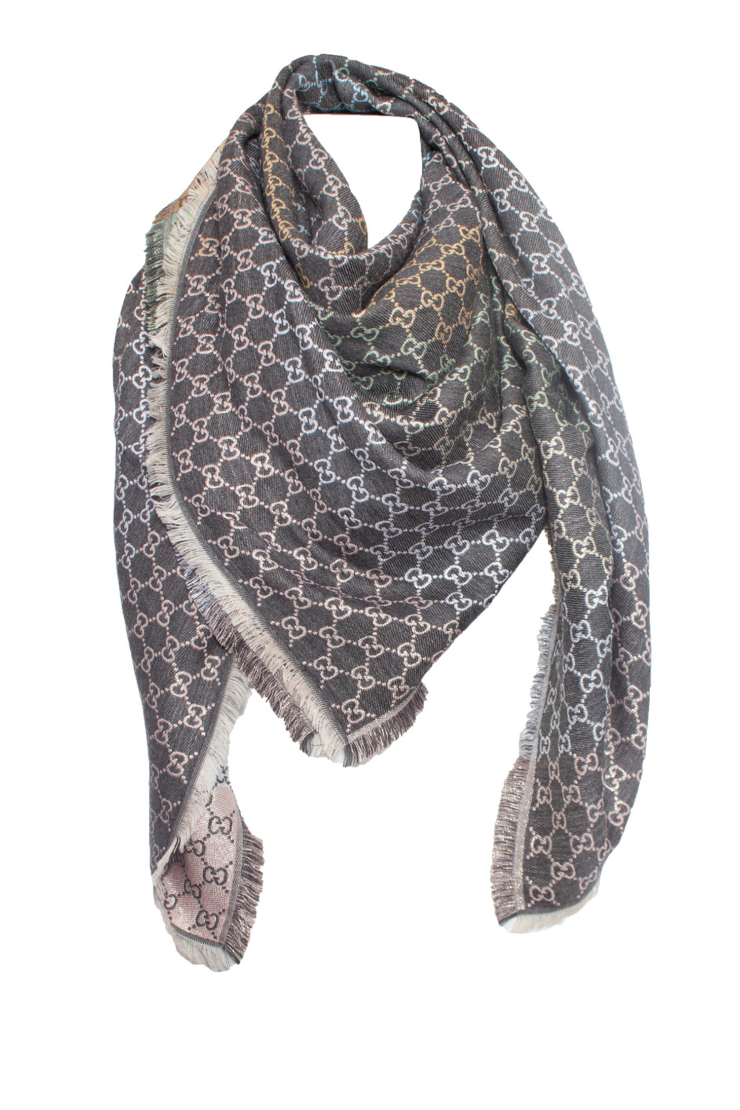 Dan halfrond Onderzoek Gucci, sjaal met lurex GG print - Unique Designer Pieces