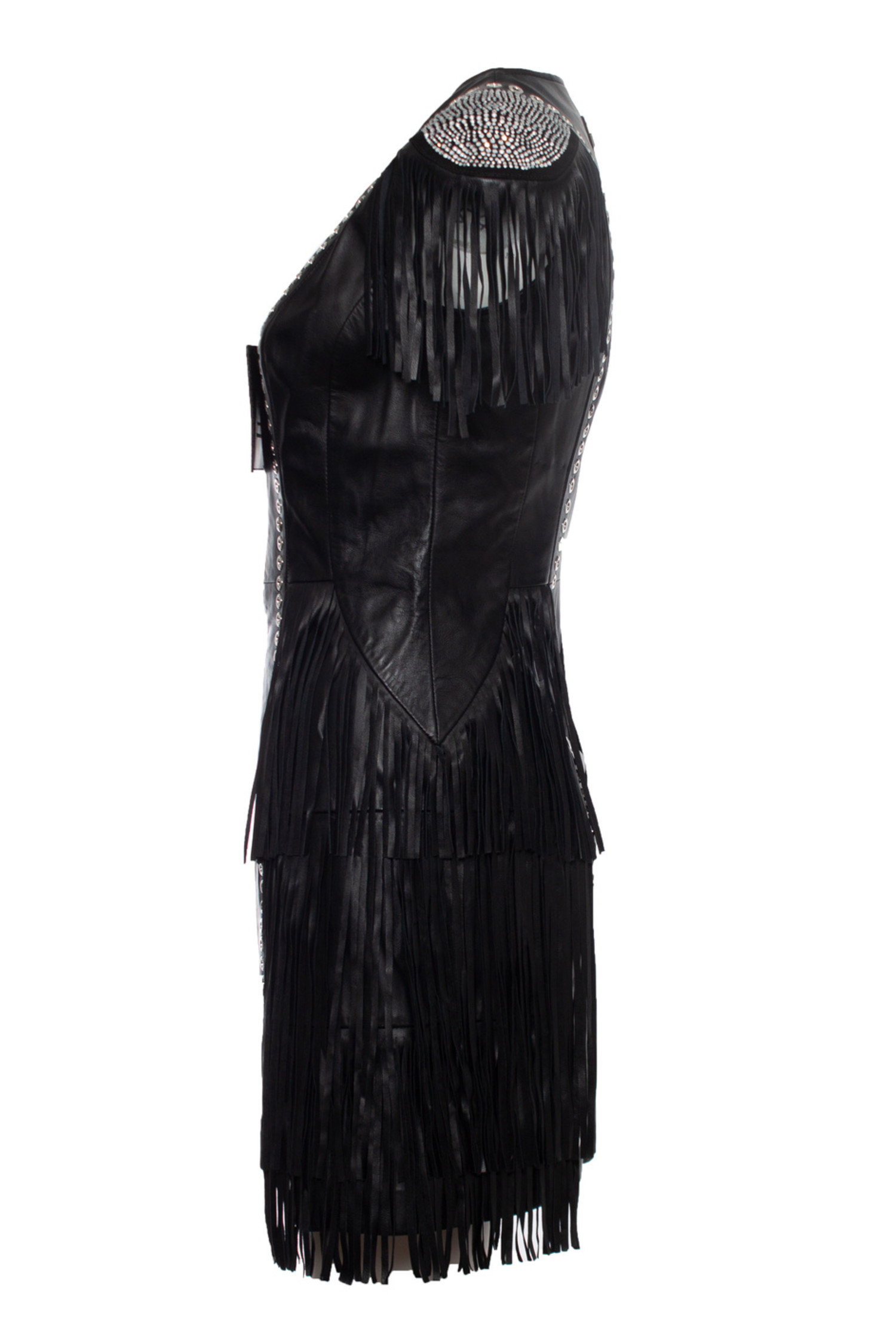 slim fit dress slacks Beaded Collar, cowry and faux leather fringe necklace – Trufacebygrace main image 0