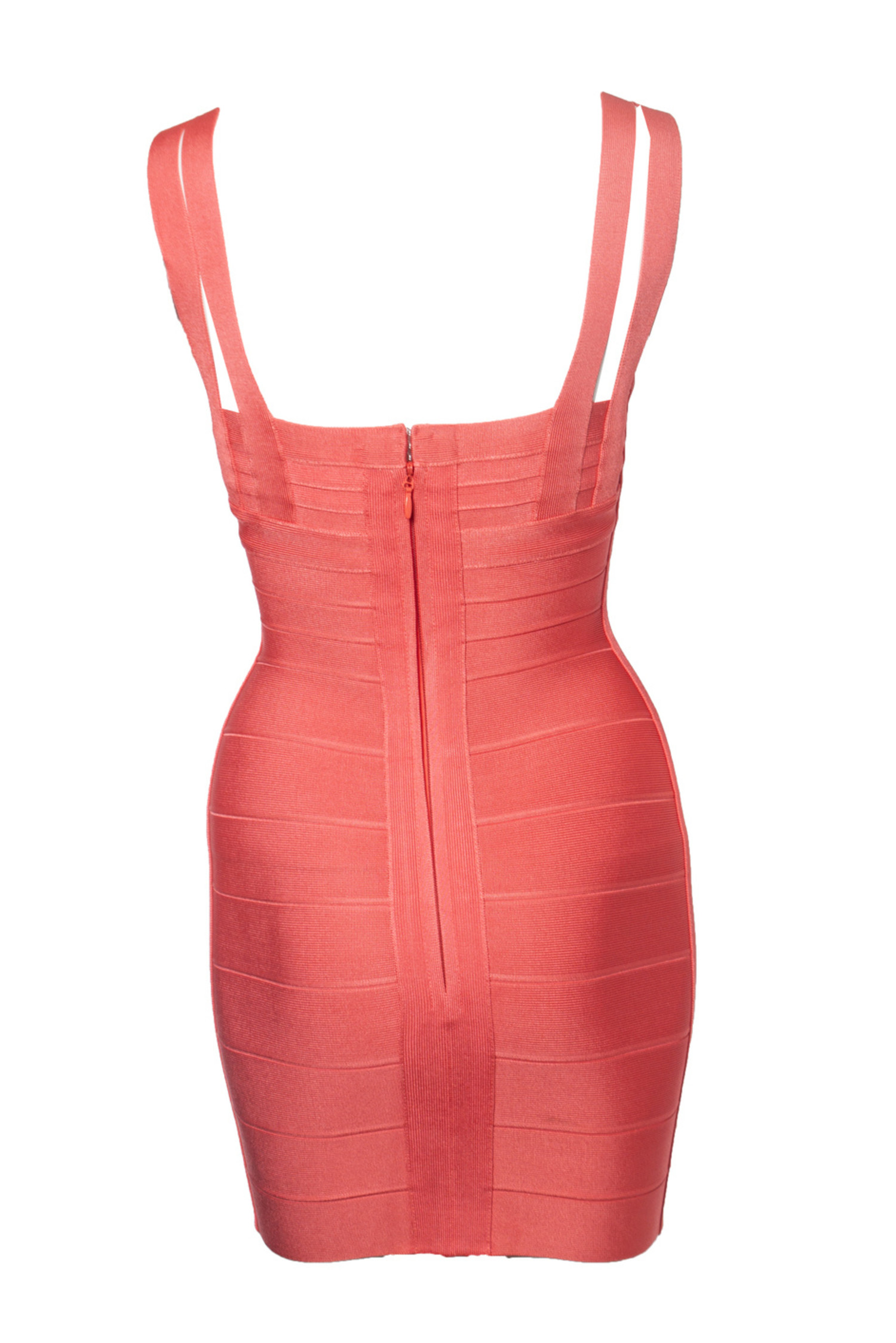 Herve Leger, Pink coral Oria bodycon stretch dress - Unique Designer Pieces