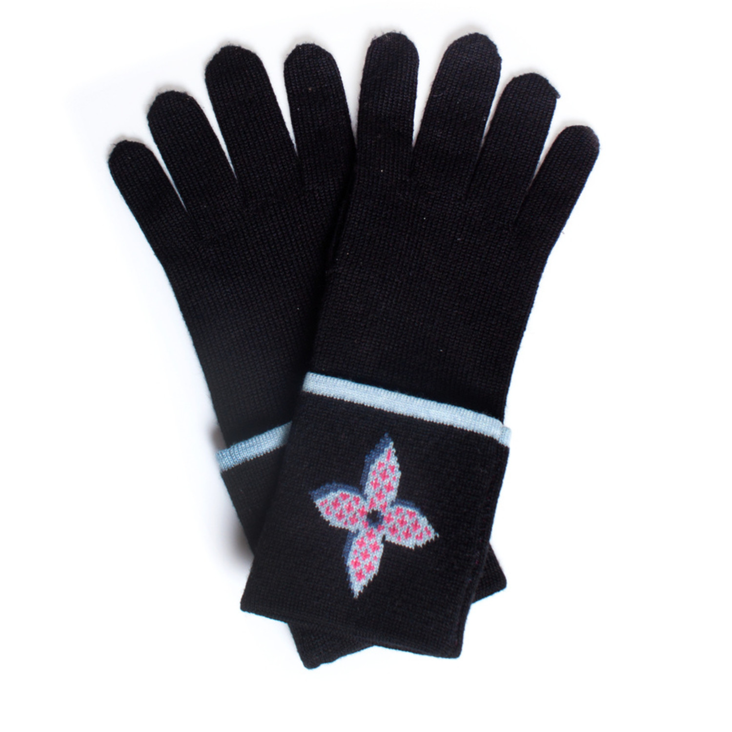 LOUIS VUITTON Ｍ72766 Monogram knit mittens Moffle Grand Floor Glove  gloves