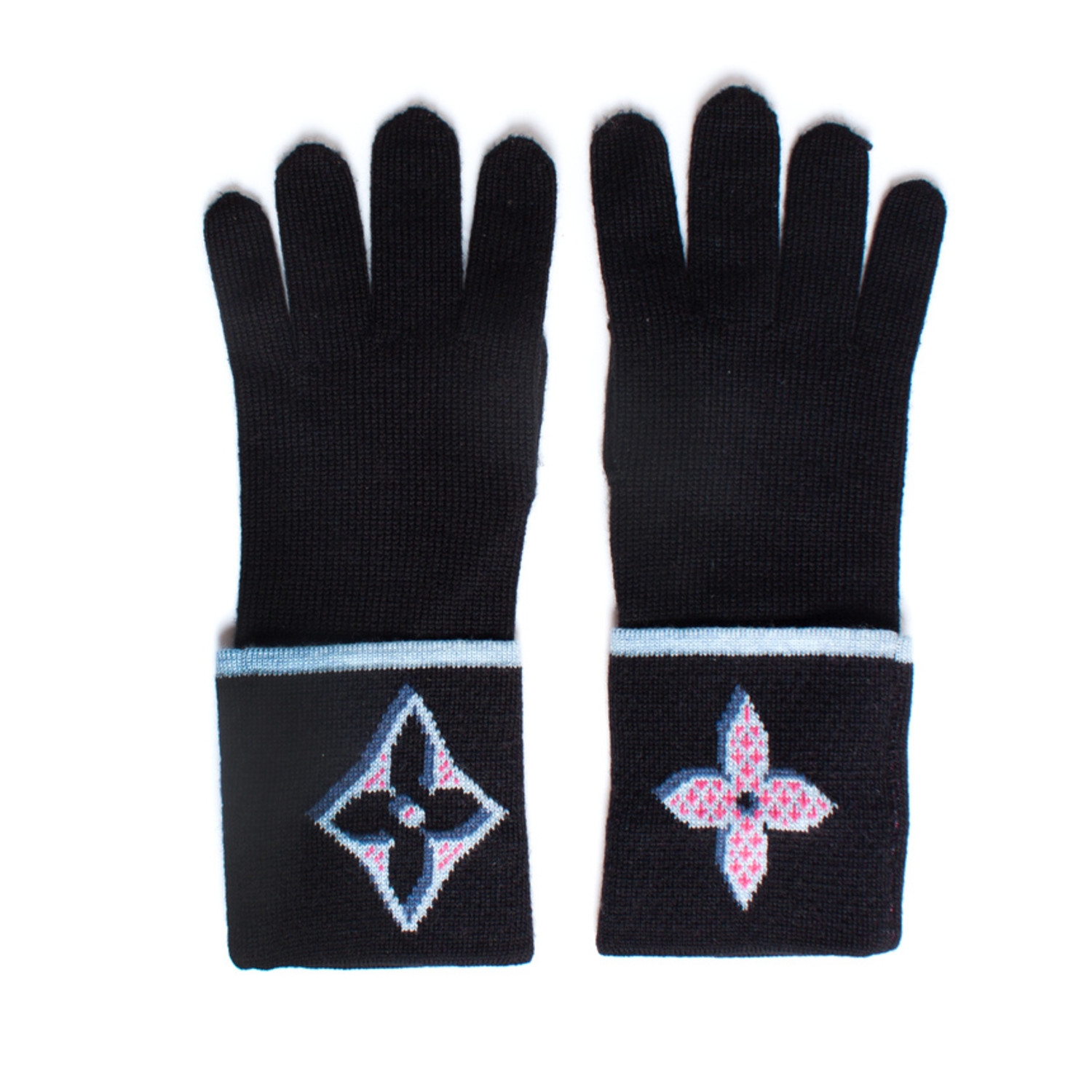 Buy [Used] LOUIS VUITTON Monogram Gon 3D Gloves Wool Noir M76451