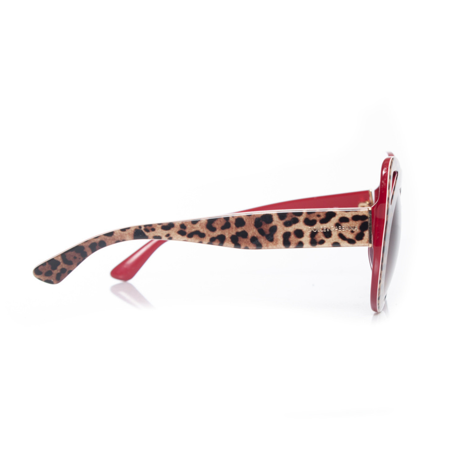 Dolce & Gabbana, Leopard print round-frame sunglasses 