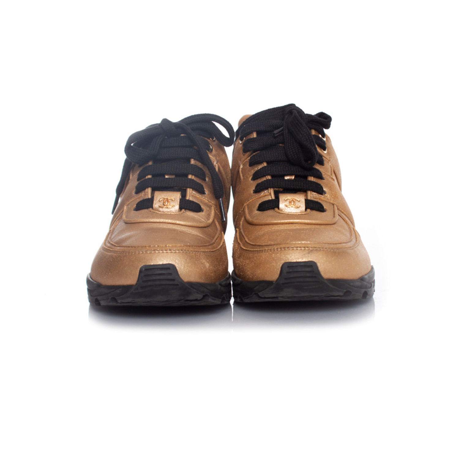 Chanel, gouden leren sneakers - Unique Designer Pieces