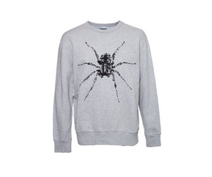 Lanvin, Grey crewneck sweater with spider Unique Designer Pieces
