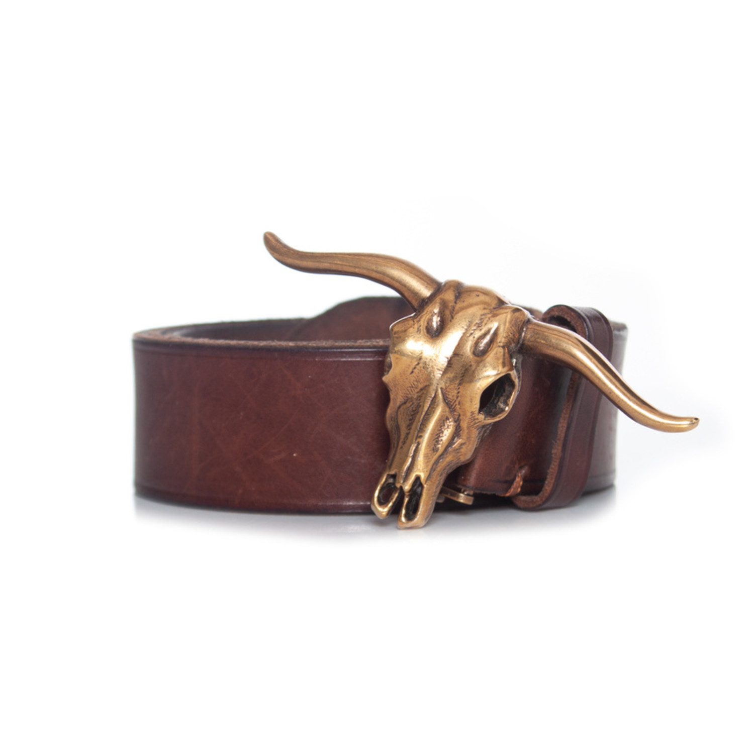 Ralph Lauren, Leather belt with bull head - Unique Designer Ralph Lauren, Leather belt with bull head - Unique Designer