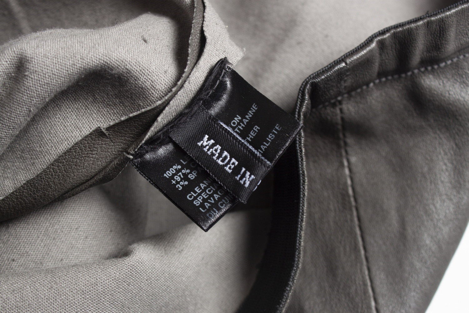 Haider Ackermann, green leather stretch trousers - Unique Designer