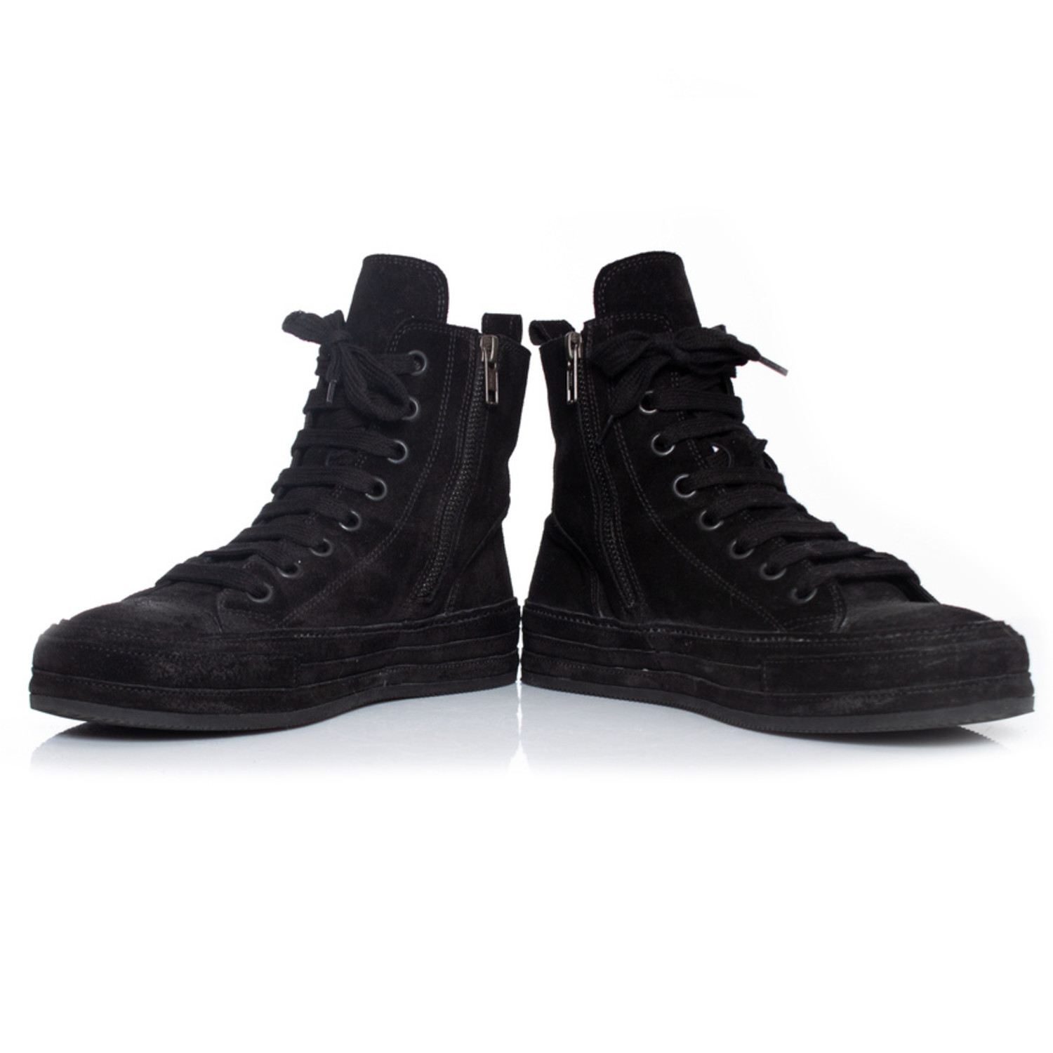 Ann Demeulemeester, Suede high top lace up sneaker - Unique 