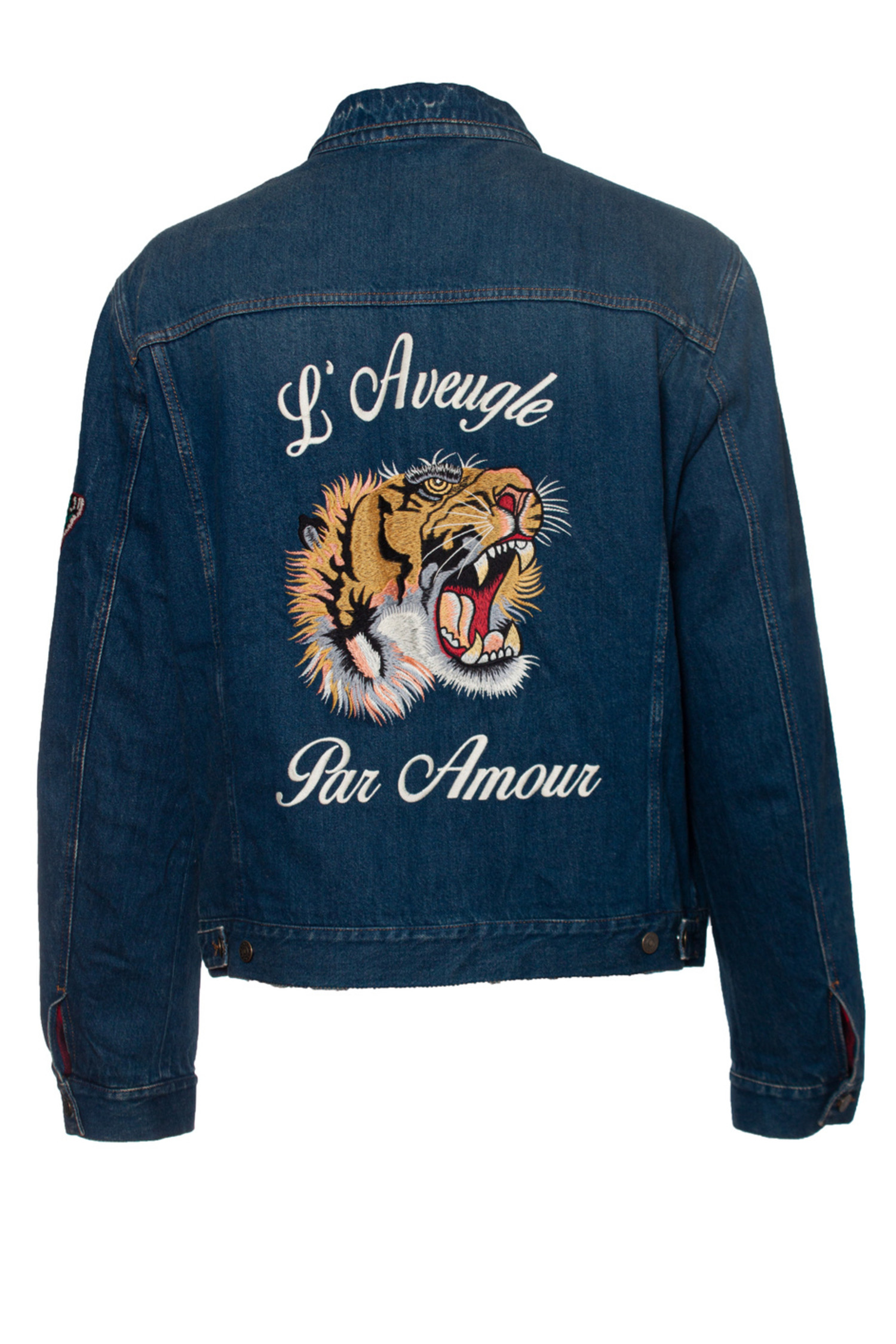 Gucci, L'aveugle par amour Tiger denim jacket - Unique Designer Pieces