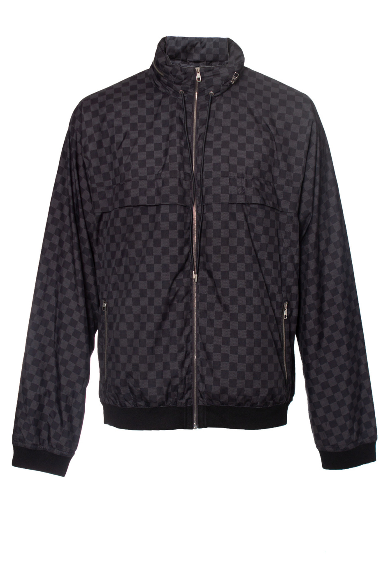 Louis Vuitton Damier Graphite Liner Zip Jacket M Black Gray Vintage LV Logo