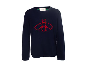 【GUCCI】BEE Turtleneck Sweater ブラック M gucci-gucci-bee-web-stripe-