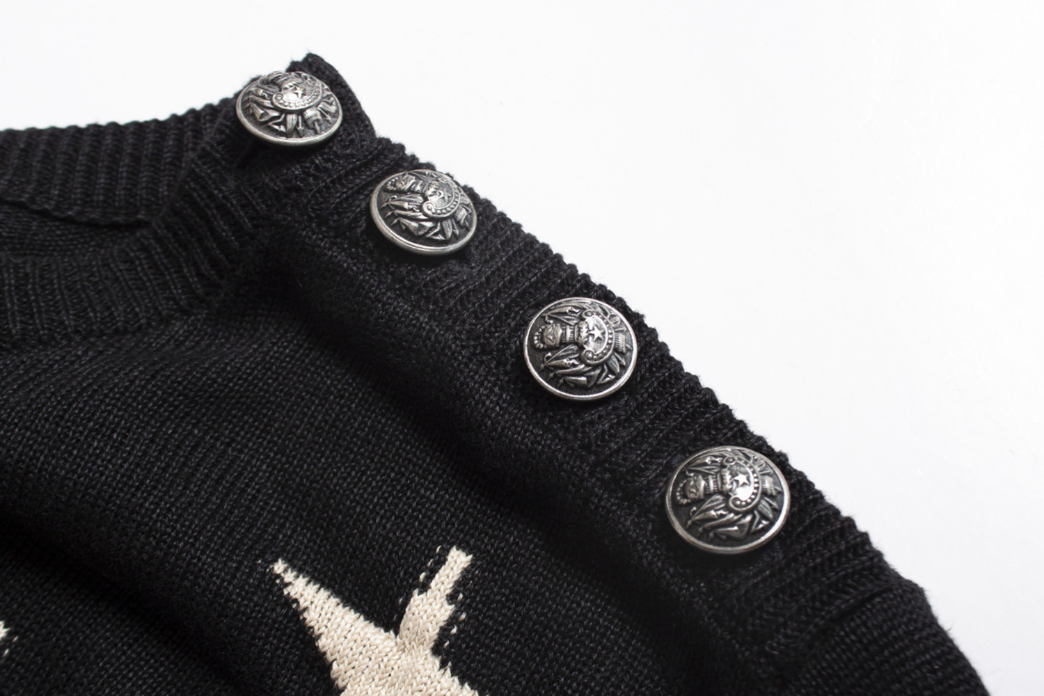 Balmain, linen sweater with American flag - Unique Designer Pieces
