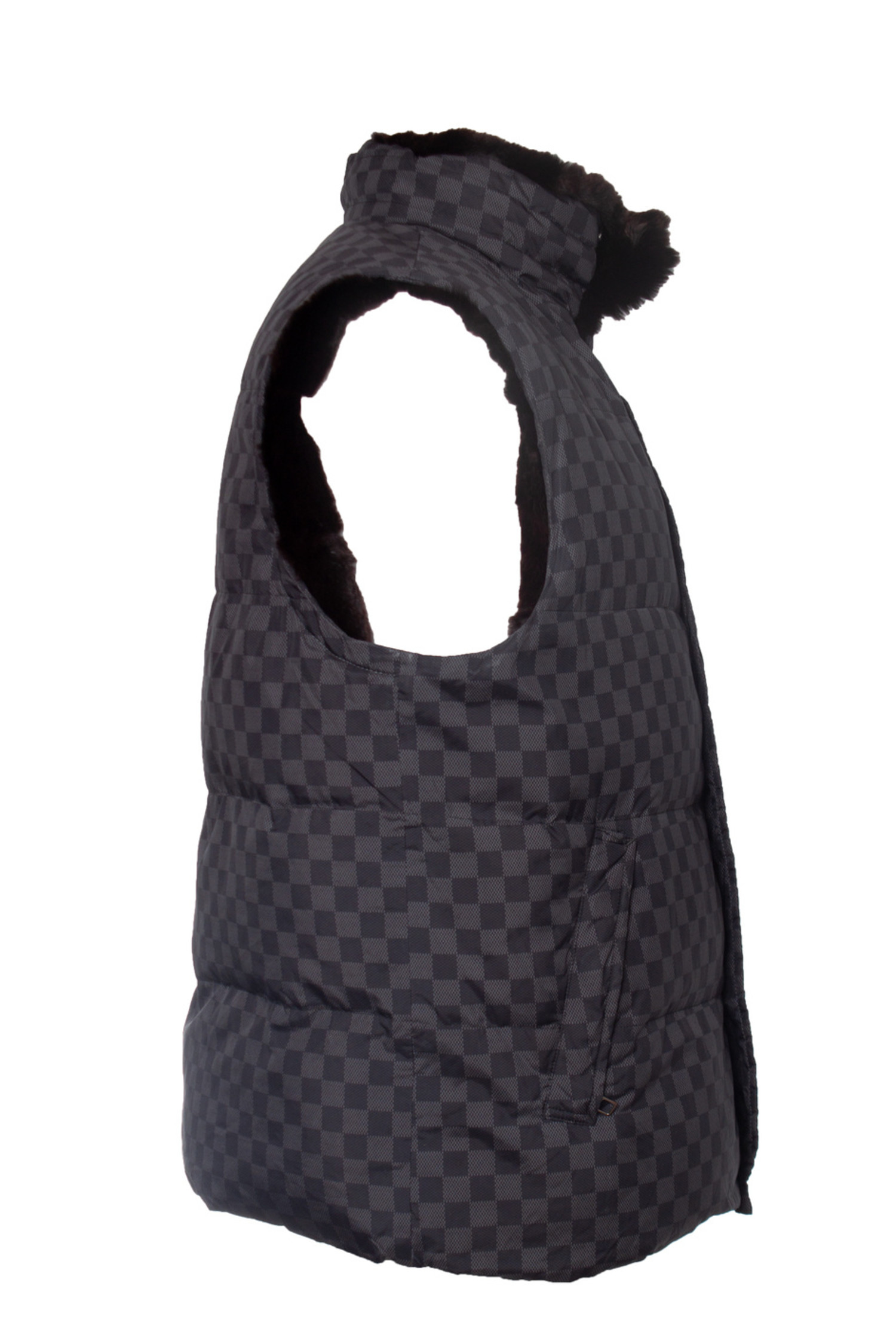 Louis Vuitton, Jackets & Coats, Louis Vuitton Damier Graphite Rabbit Fur  Reversible Vest