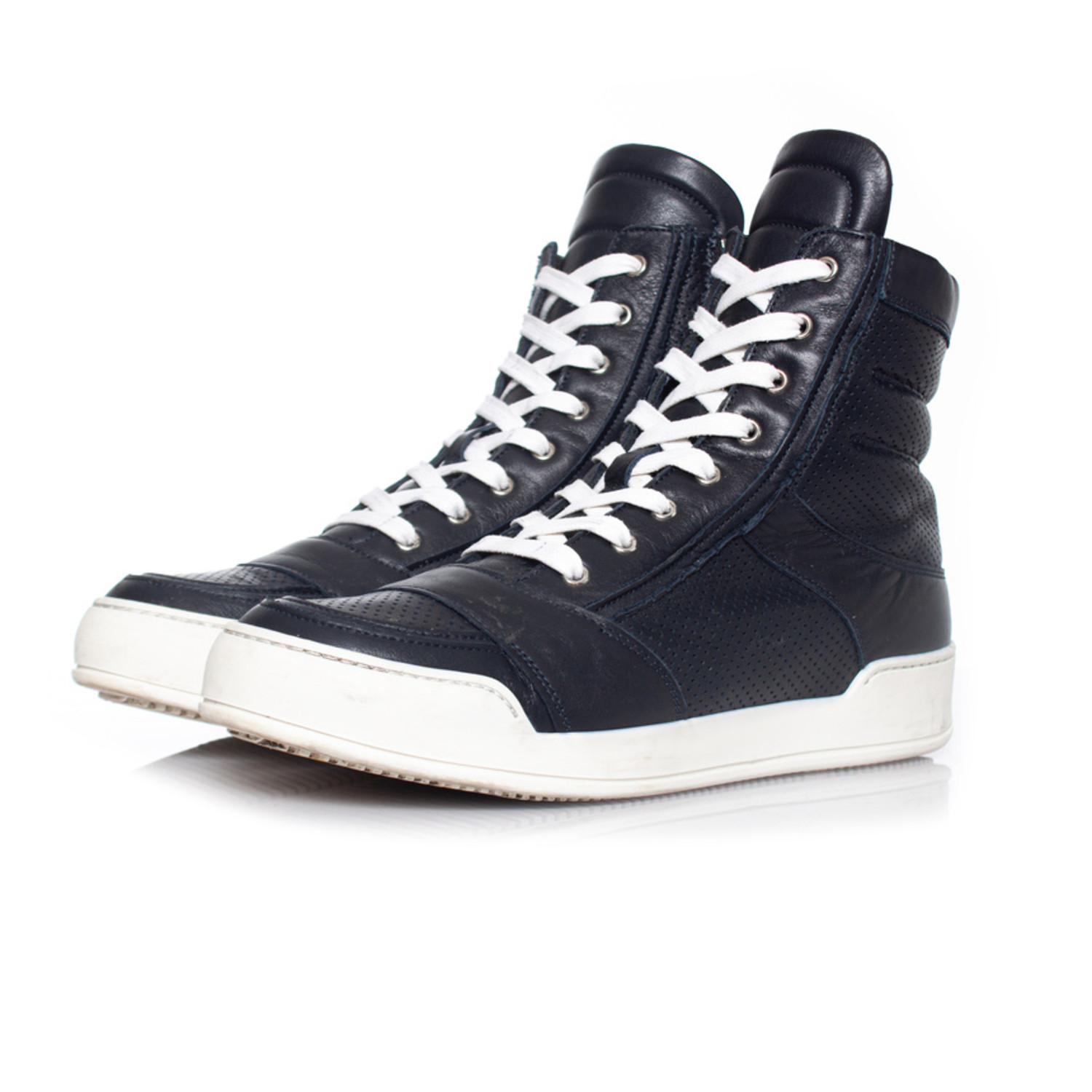 Balmain, perforated high top trainers - Unique Designer Pieces