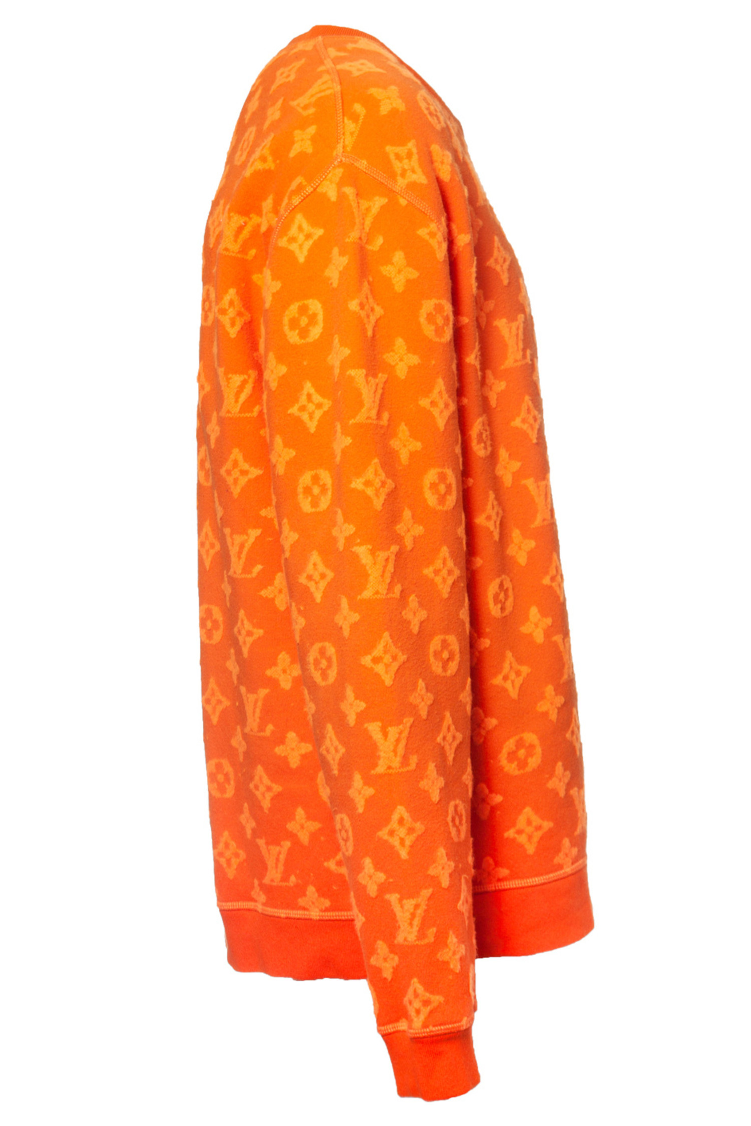 Louis Vuitton Orange Monogram Jacquard Crew Neck Sweatshirt M