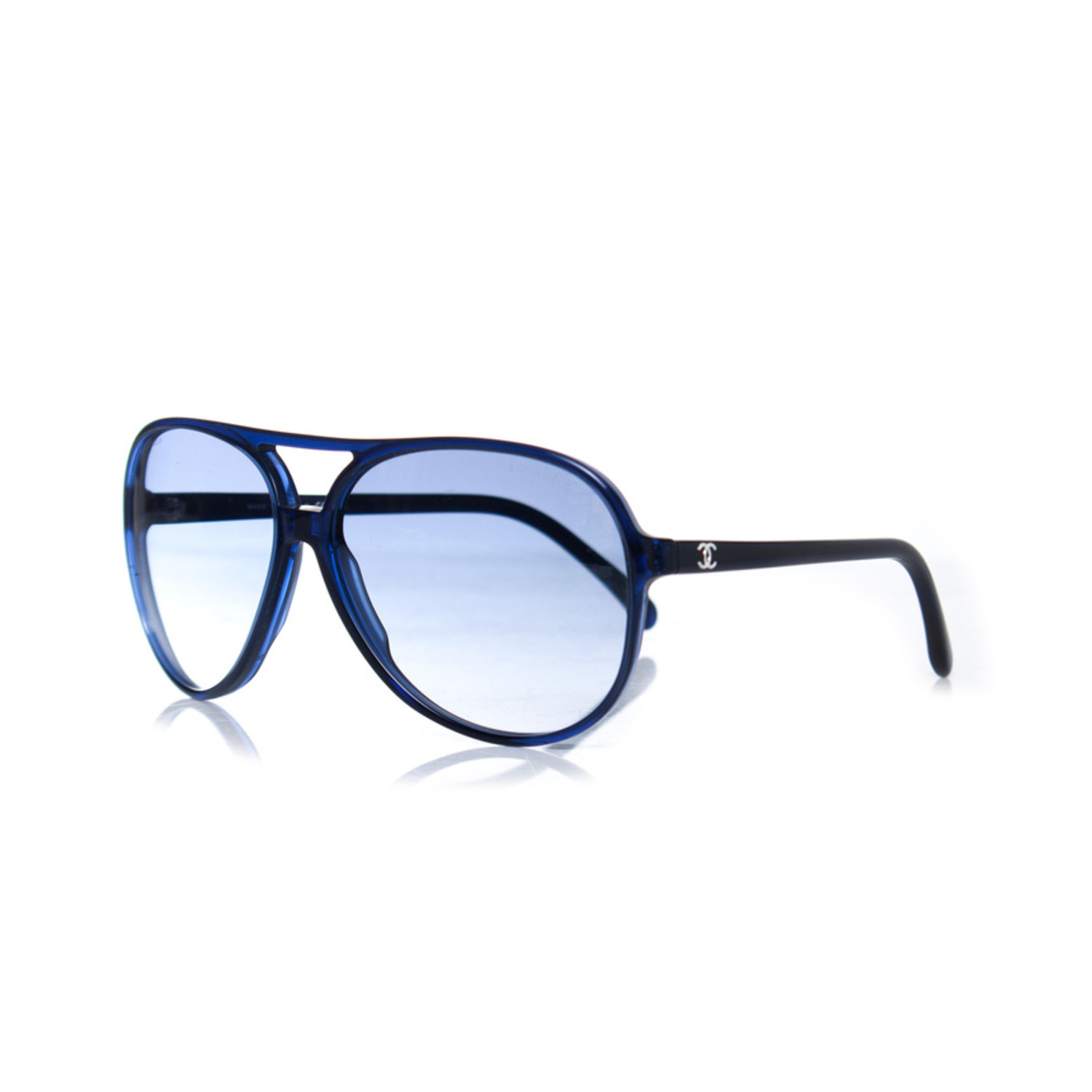 Chanel Blue Tortoise Aviator Cc Logo Sunglasses Authentic Chanel Blue Tortoise Square Sunglasses – Paris  main image 4
