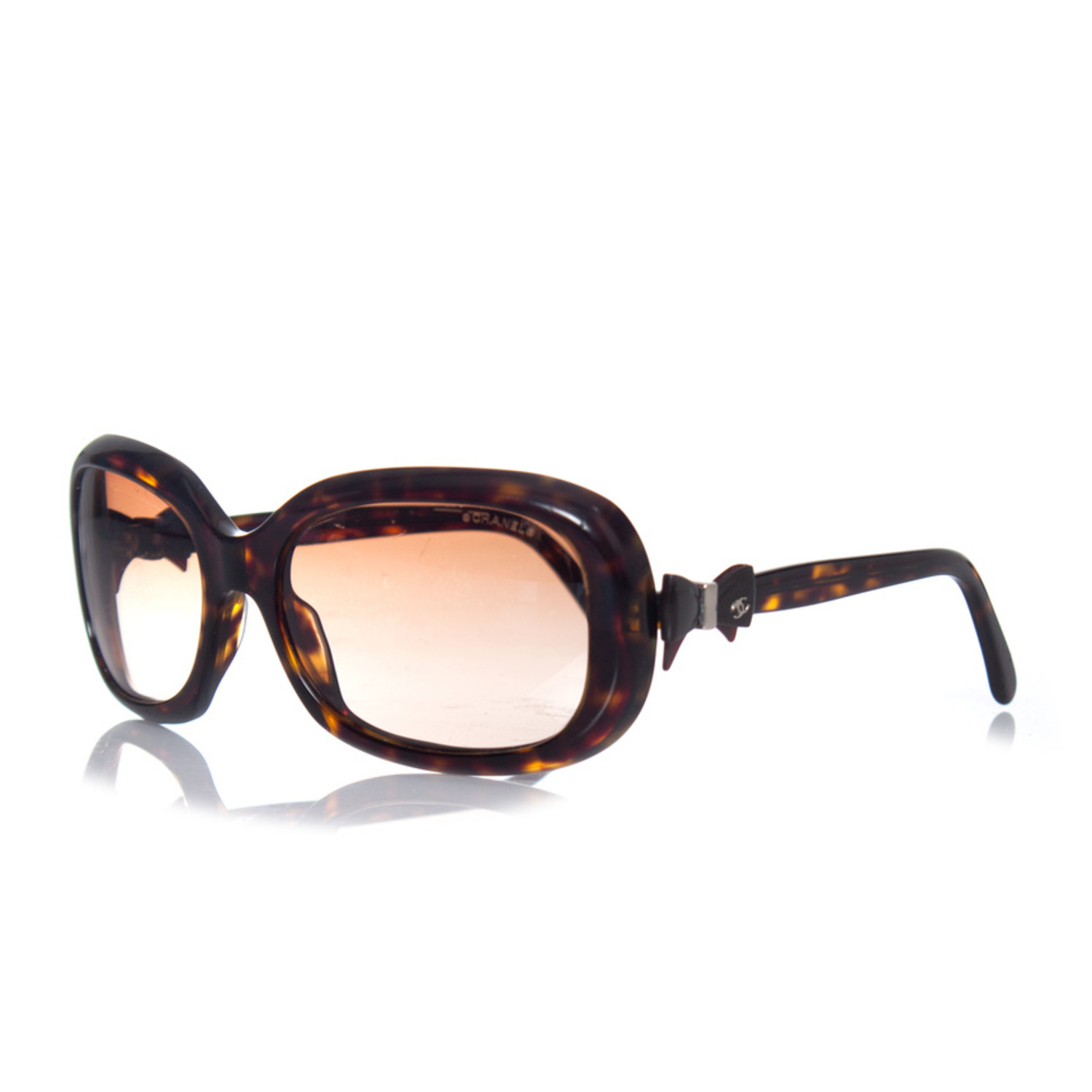 Chanel, Brown Havana bow sunglasses - Unique Designer Pieces