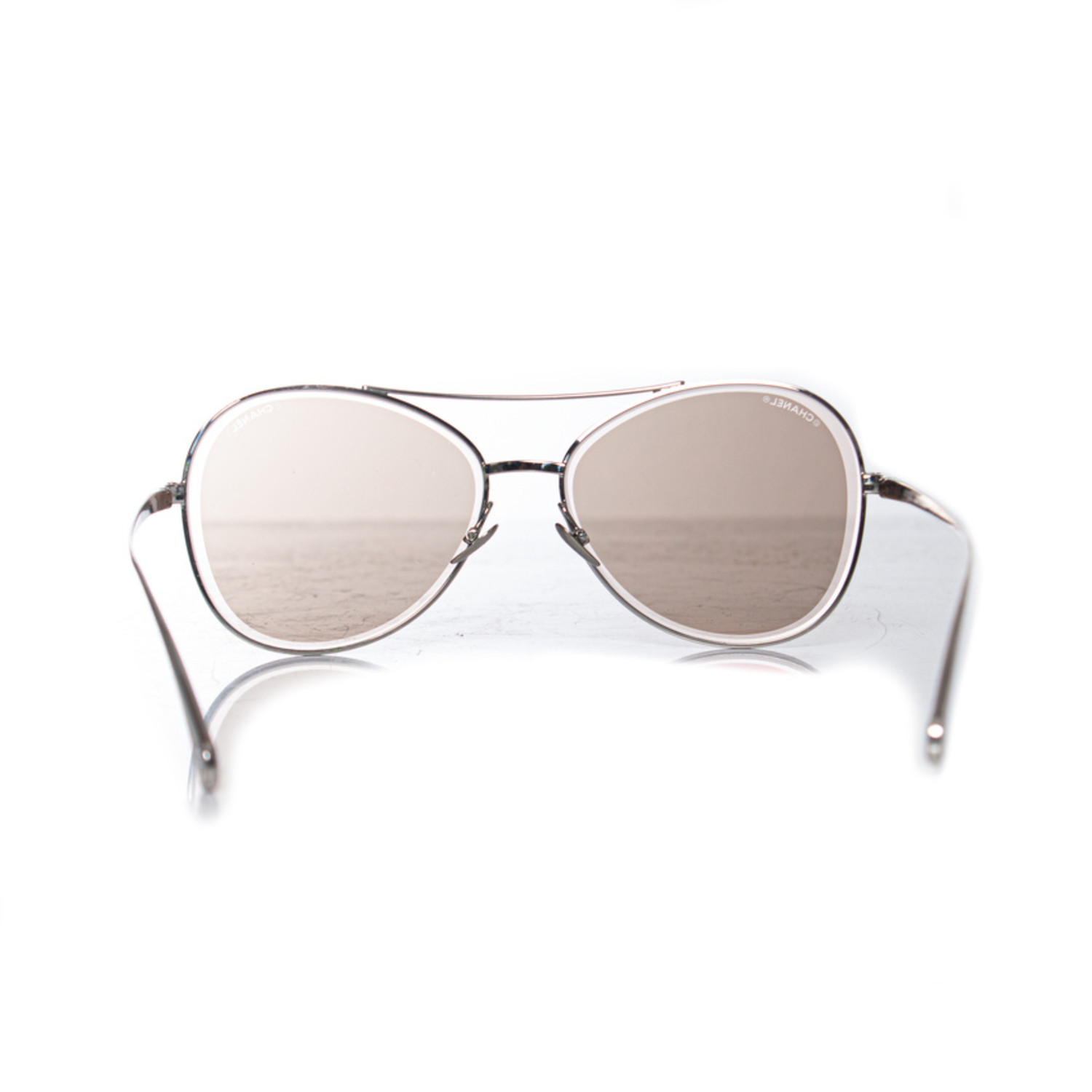 Chanel Metal Pilot Sunglasses Rose Gold Metal Acetate 140 – Luxe