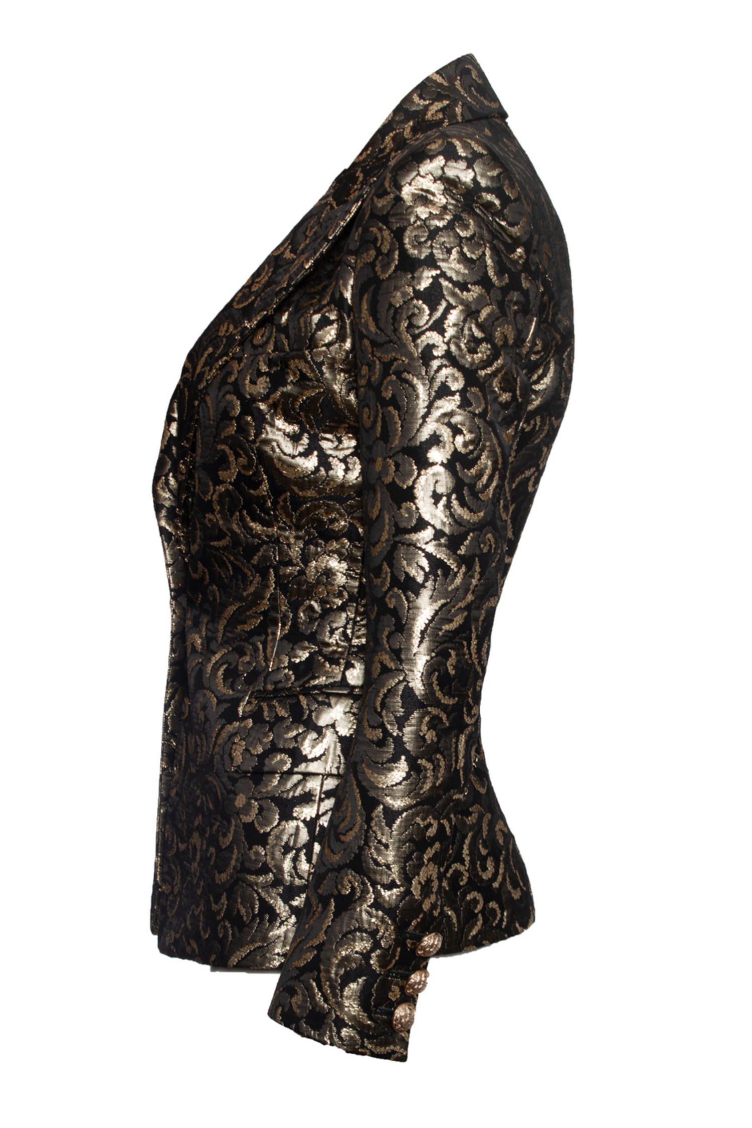Balmain, jacquard woven blazer in black and gold - Unique