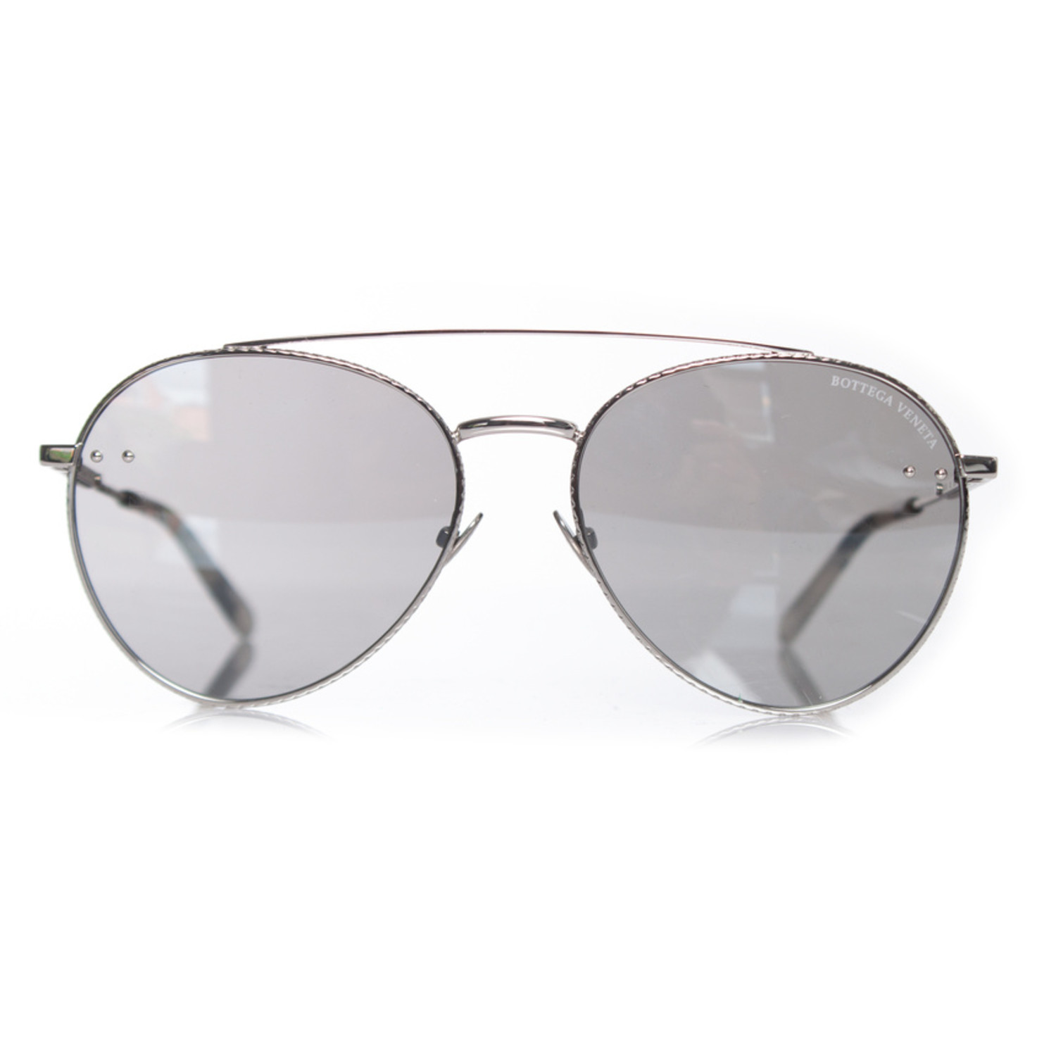 Bottega Veneta, round aviator sunglasses Silvery ref.1003502 - Joli Closet