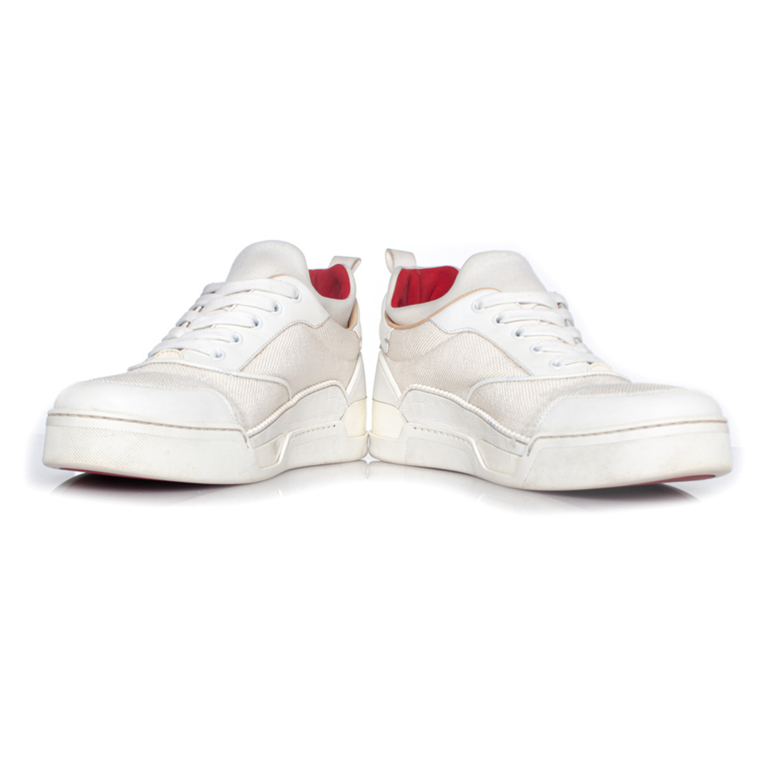 Aurelien low trainers Christian Louboutin White size 45.5 EU in Polyester -  23451801