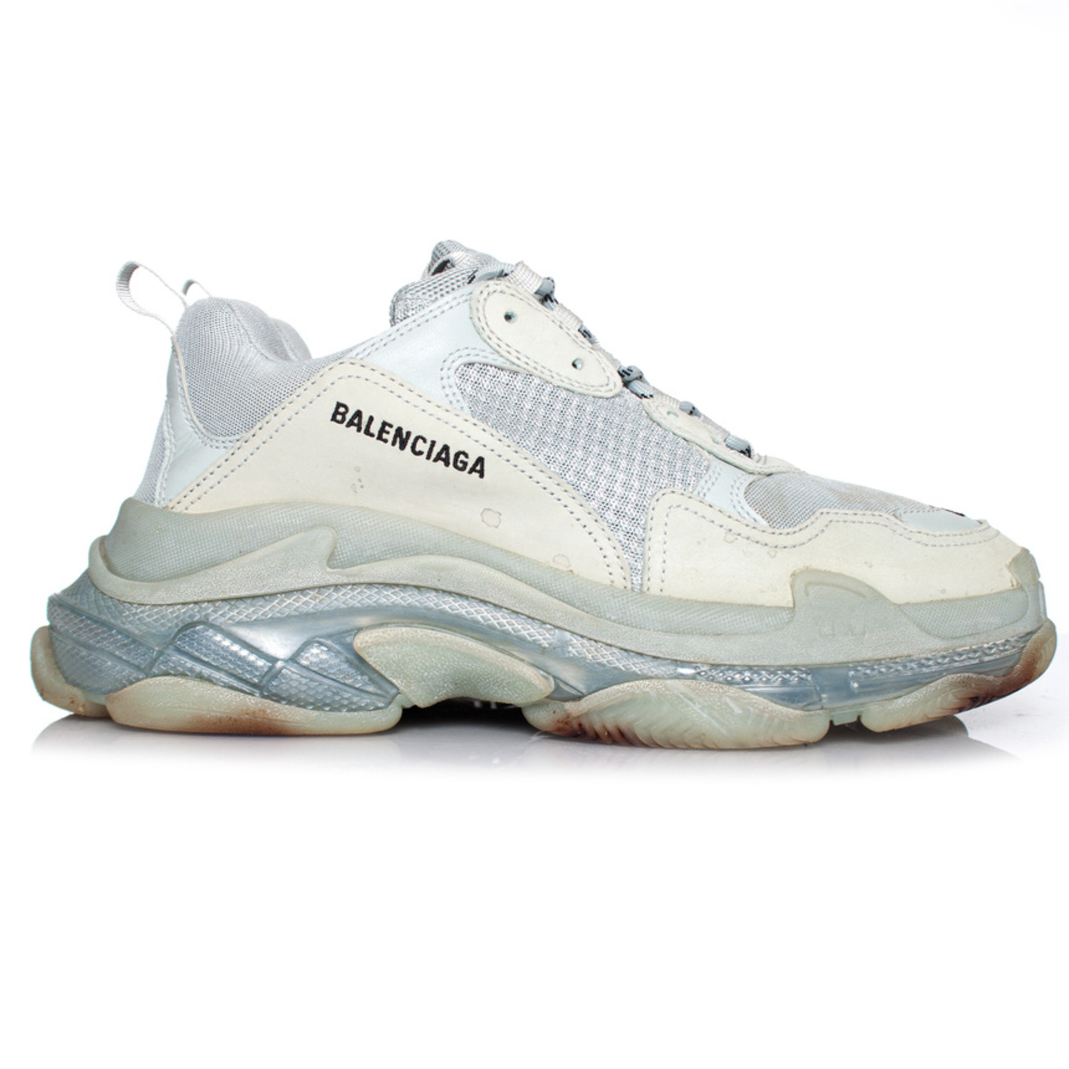 Balenciaga White And Leather Triple Clear Sole Low