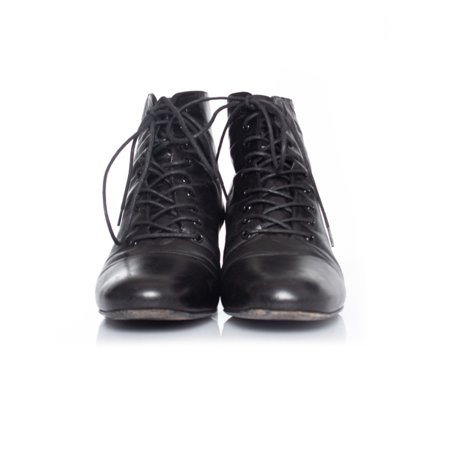 ドレスシューズ・革靴・ビジネスシューズ Saint Laurent Black Leather And Calf Hair Lace-Up Shoes YSL Saint Laurent Paris Womens Black Patent Leather Dress
