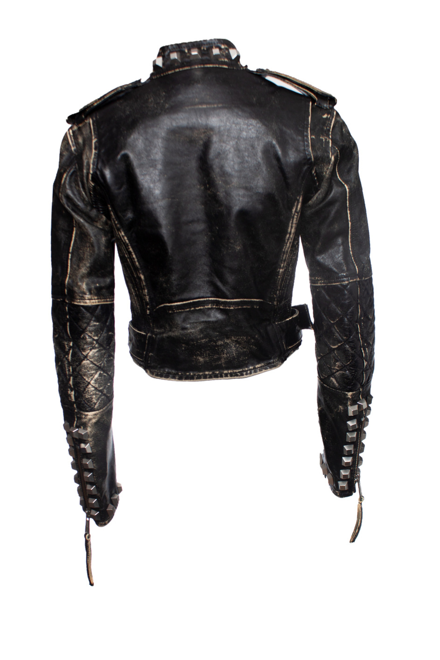 Dsquared2, Faded leather biker jacket - Unique Designer Pieces Dsquared2, Faded leather biker jacket - Unique Designer Pieces