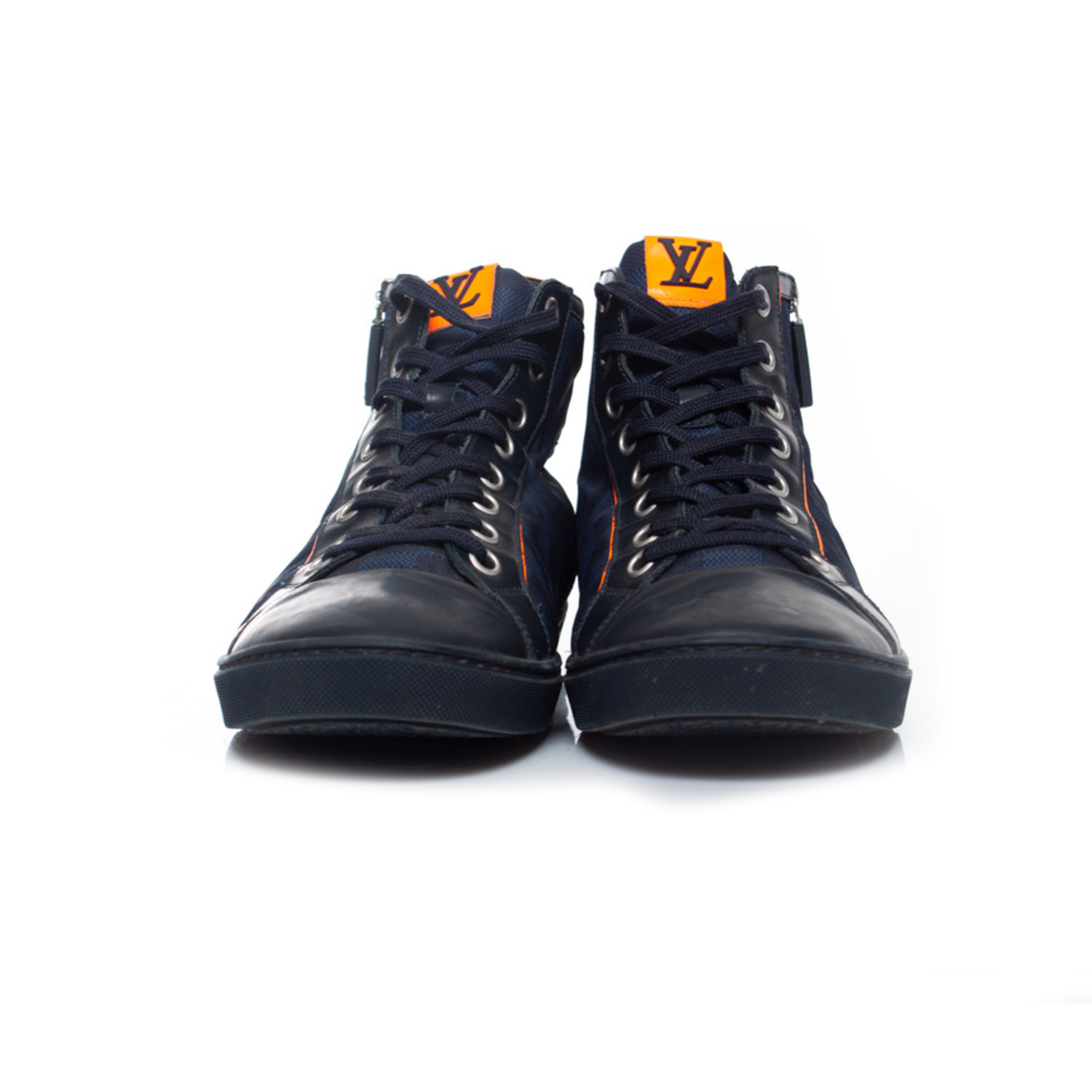 LOUIS VUITTON Damier Challenge Zip Up Sneakers 9 Blue 89740