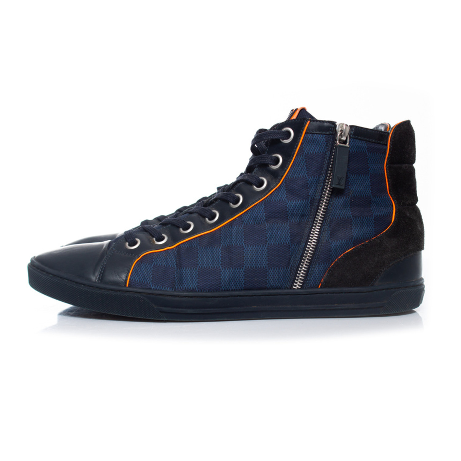 Cloth high trainers Louis Vuitton Blue size 7 UK in Cloth - 35198479