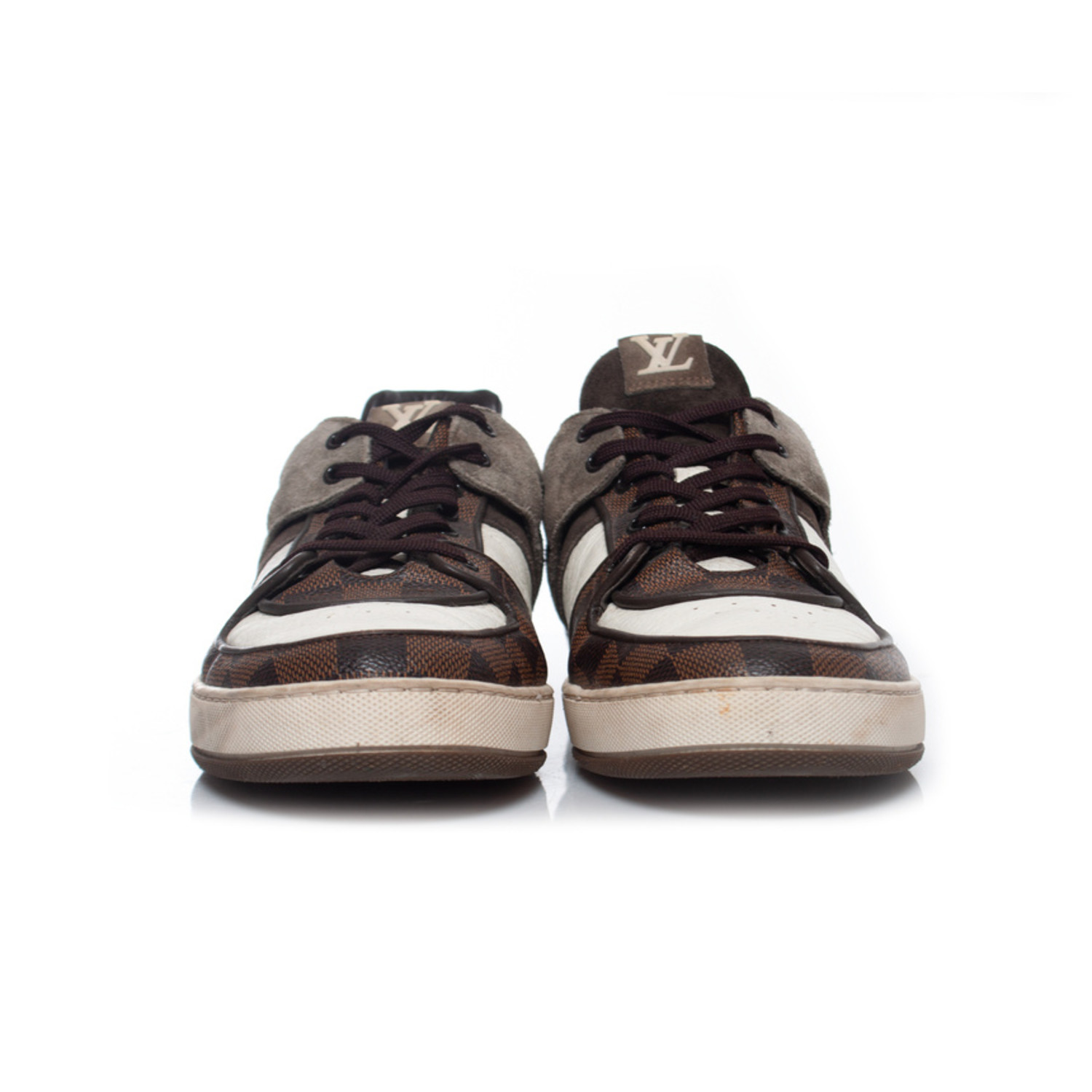 Louis Vuitton, Damier ebene low top trainers Brown Leather ref