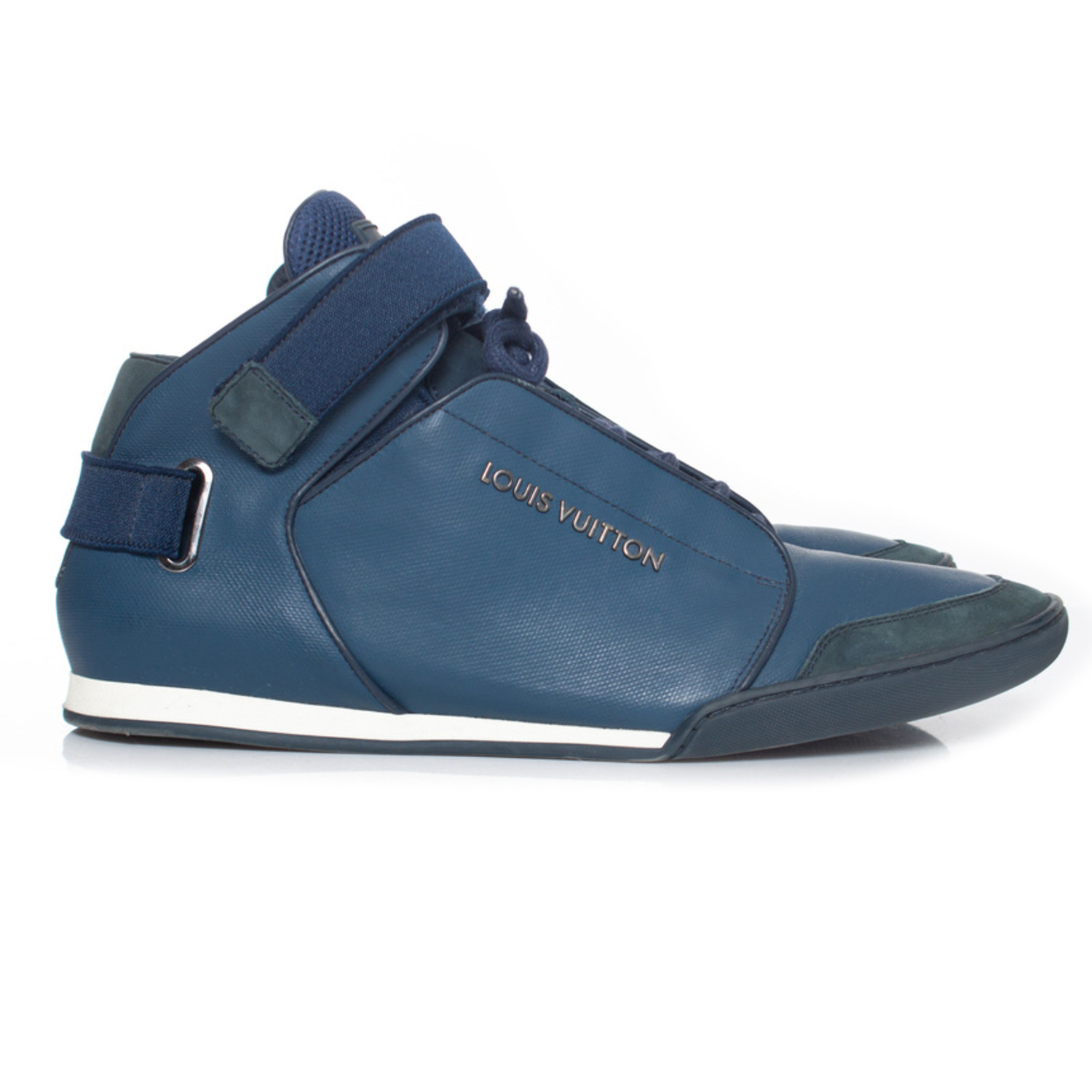 Louis Vuitton, Blauwe leren sneakers met klittenband - Unique Designer  Pieces