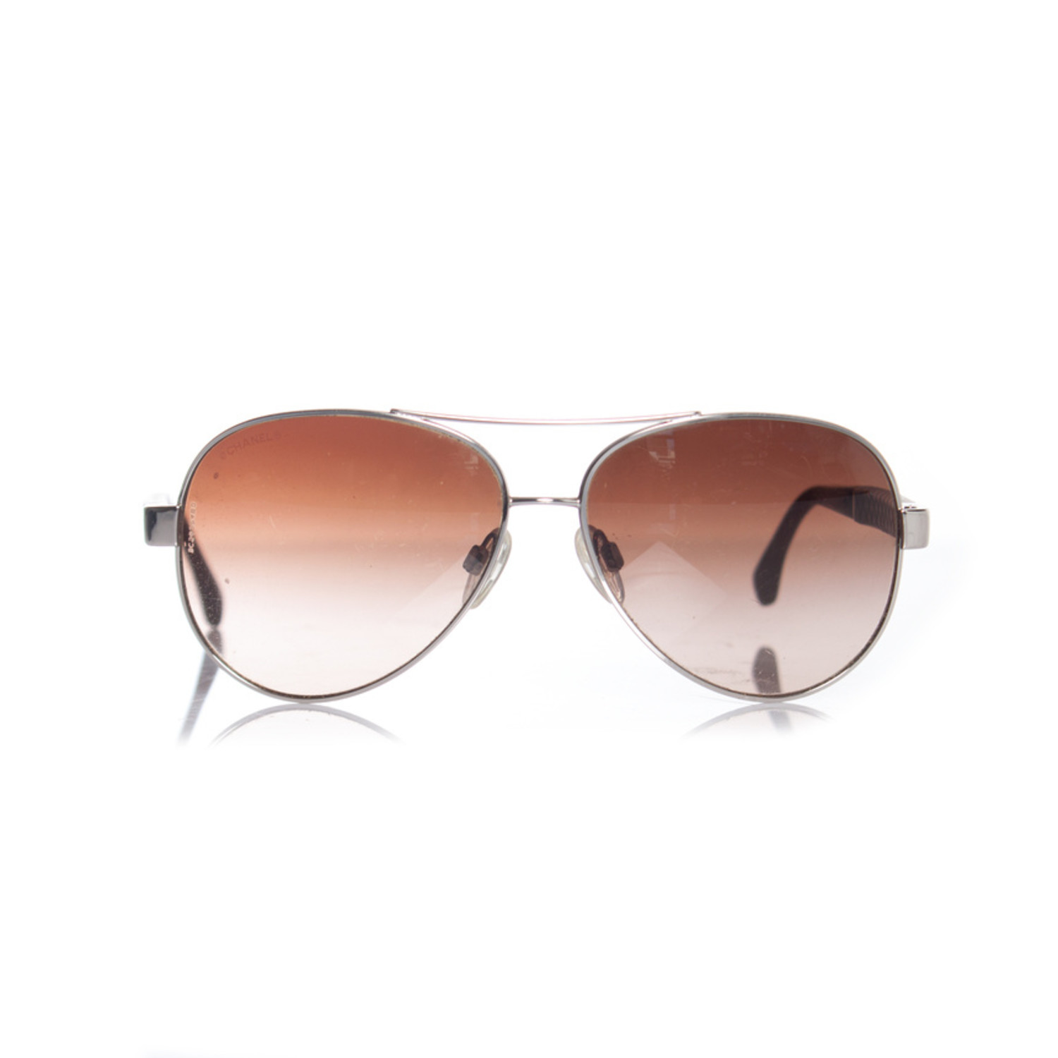 Chanel Quilted Leather Aviator Cc Sunglasses