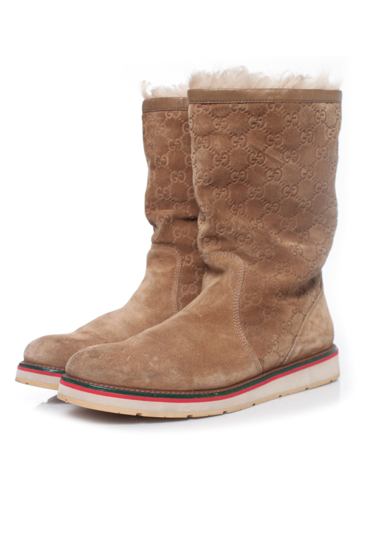 Gucci p boots 40,5 Beige Fur Deerskin ref.185306 - Joli Closet