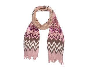 Missoni, pink and brown zig zag scarf - Unique Designer Pieces