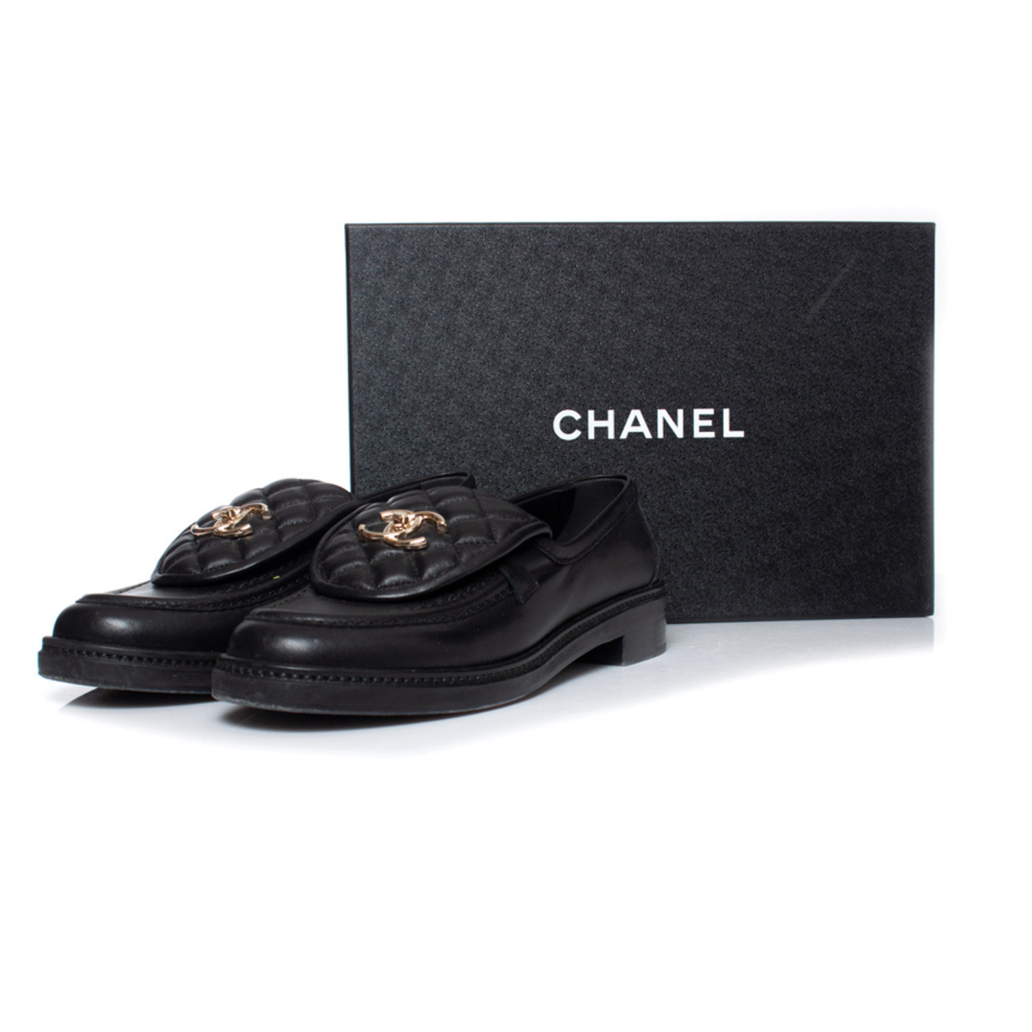 Chanel, Black quilted leather loafers - Unique Designer Pieces