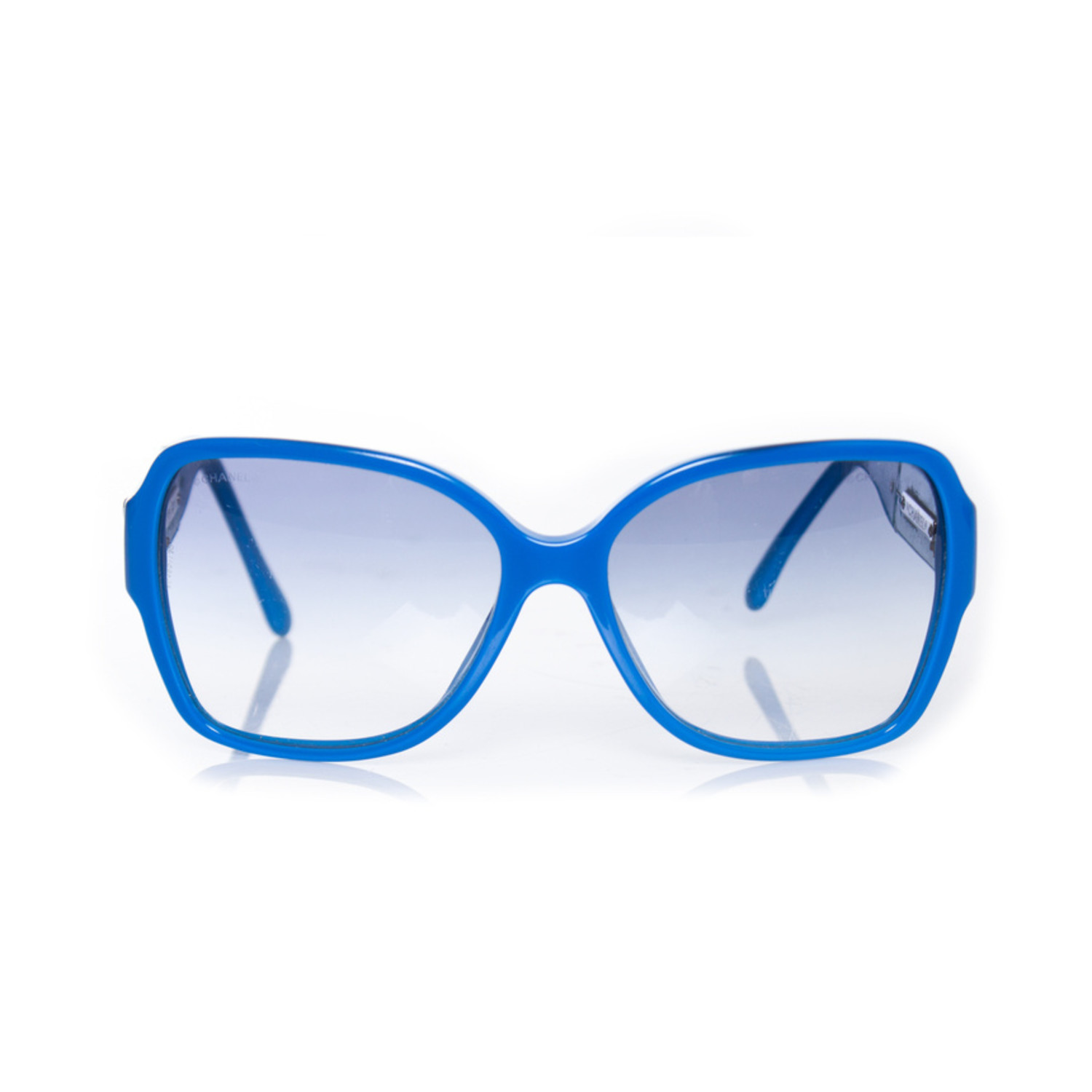 tevredenheid opblijven Schuine streep Chanel, Blauwe vintage vierkante zonnebril - Unique Designer Pieces