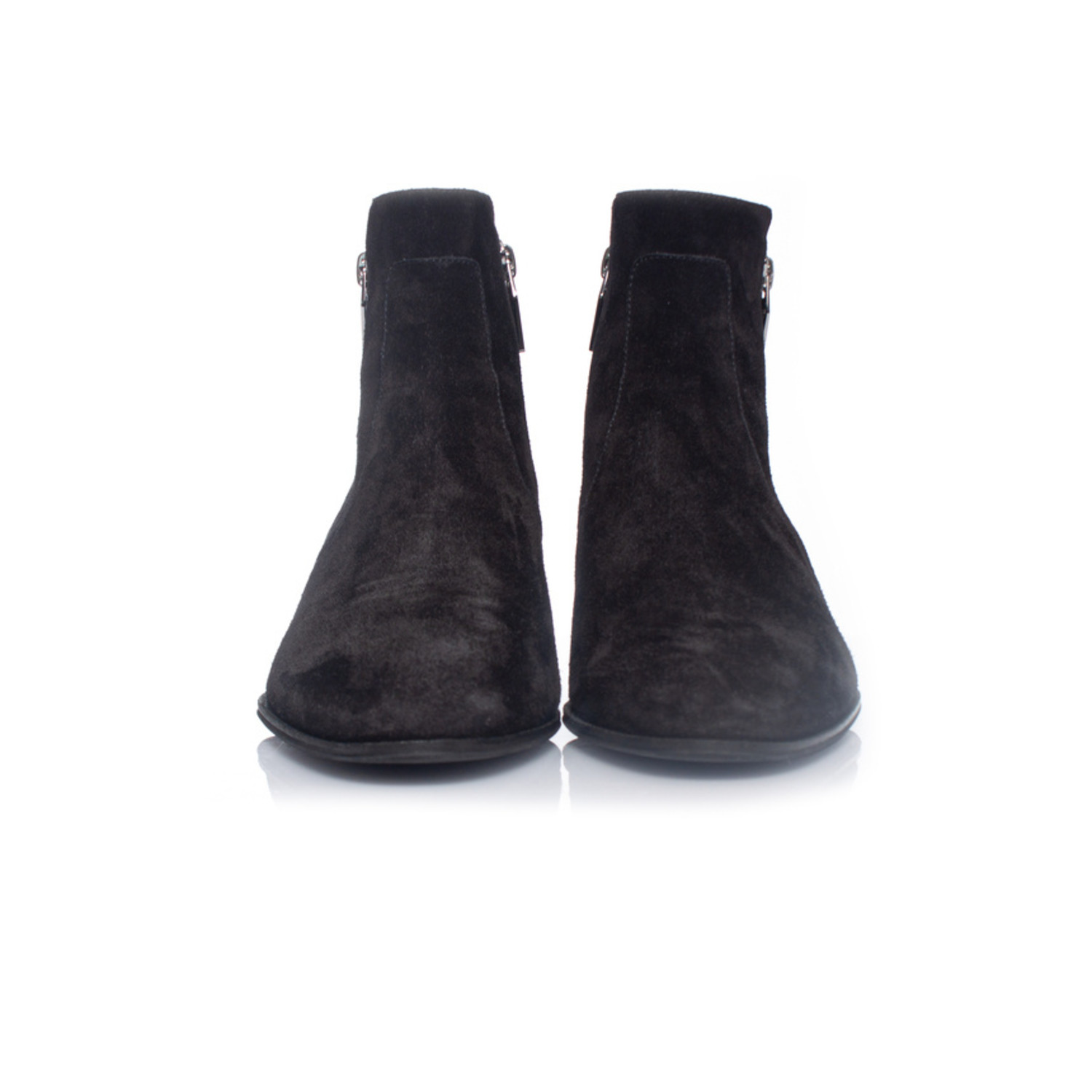 Balmain, Black suede zip boots - Unique Designer Pieces