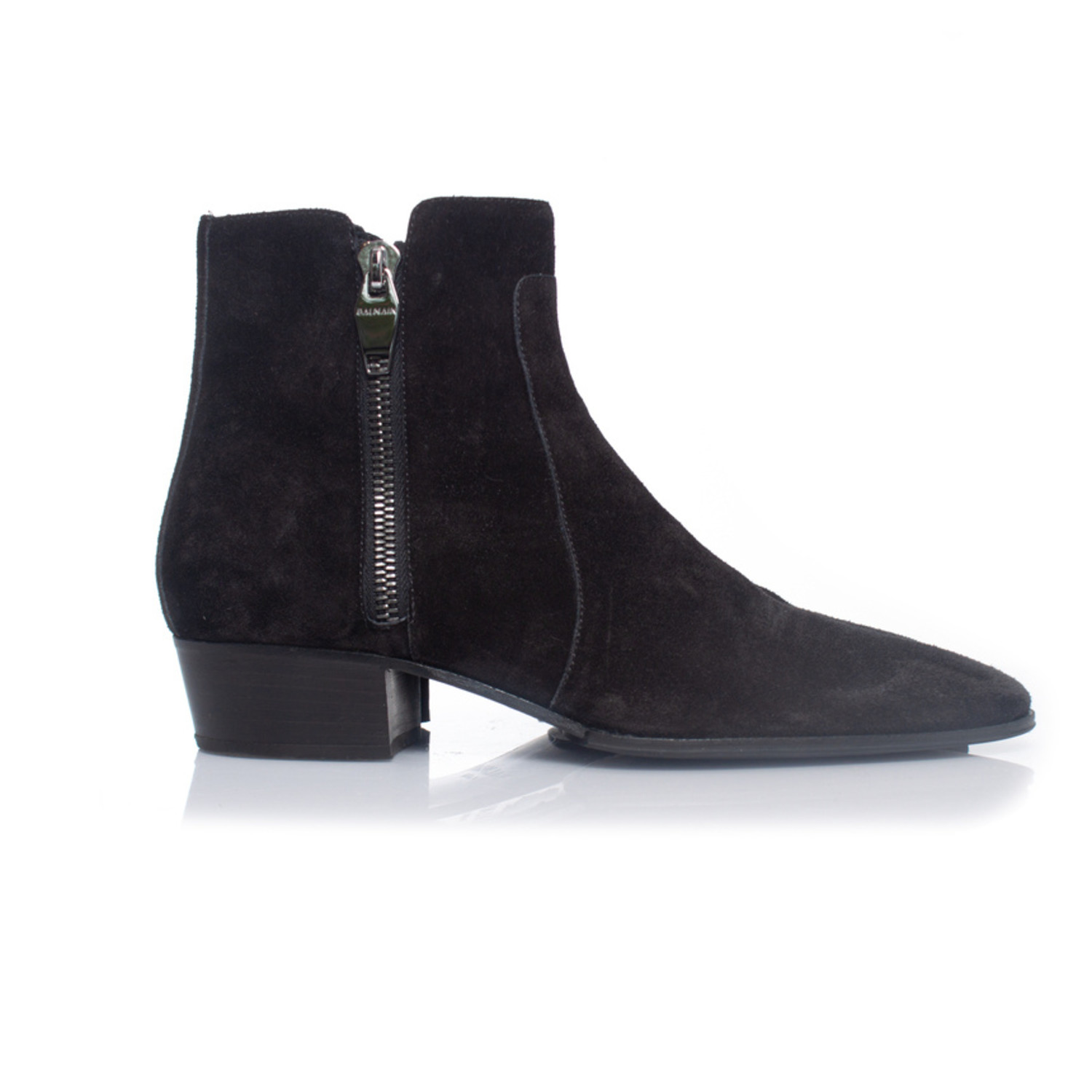 Balmain, Black suede zip boots - Unique Designer Pieces