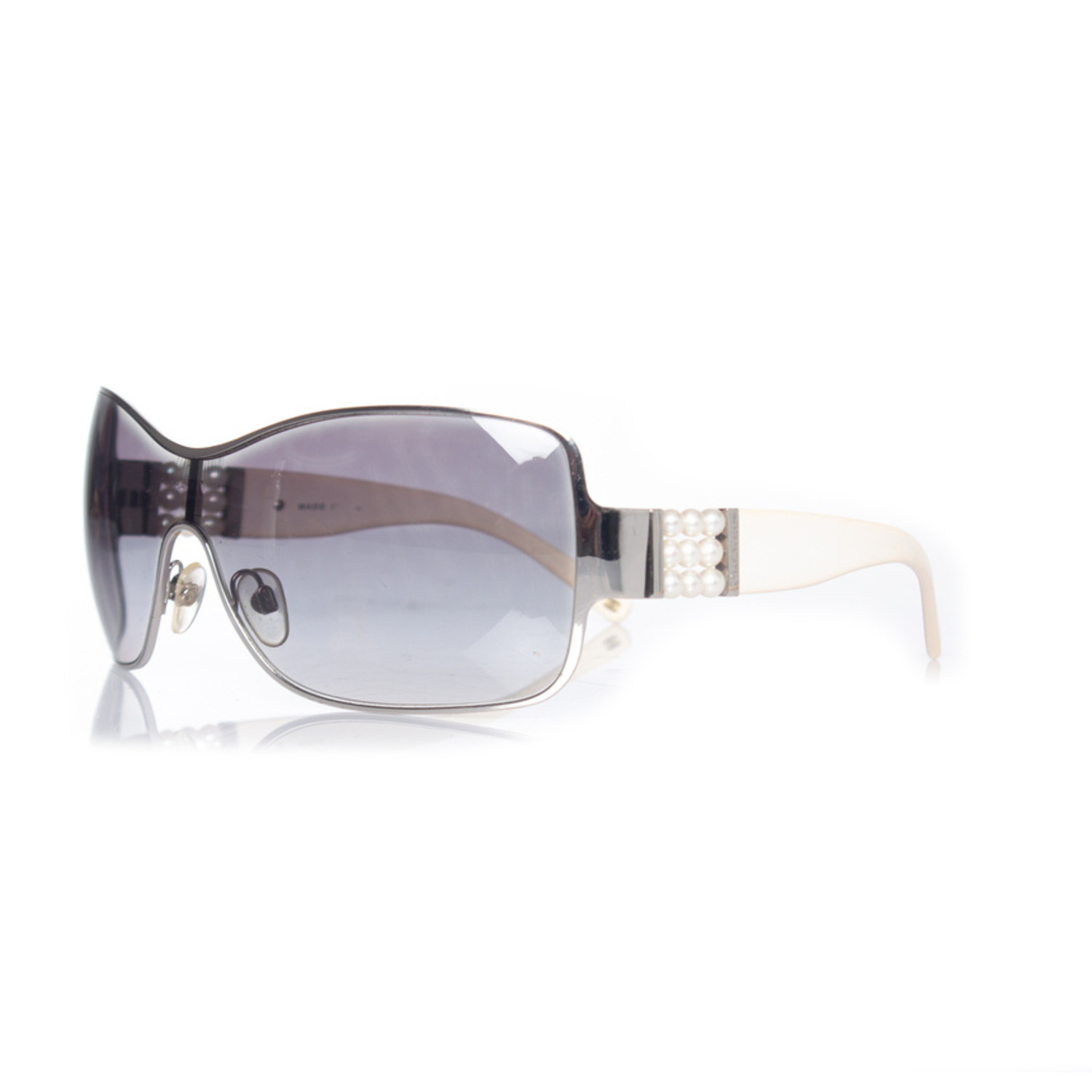 CHANEL Rimless Shield Chain Sunglasses 4160-Q Black 86084