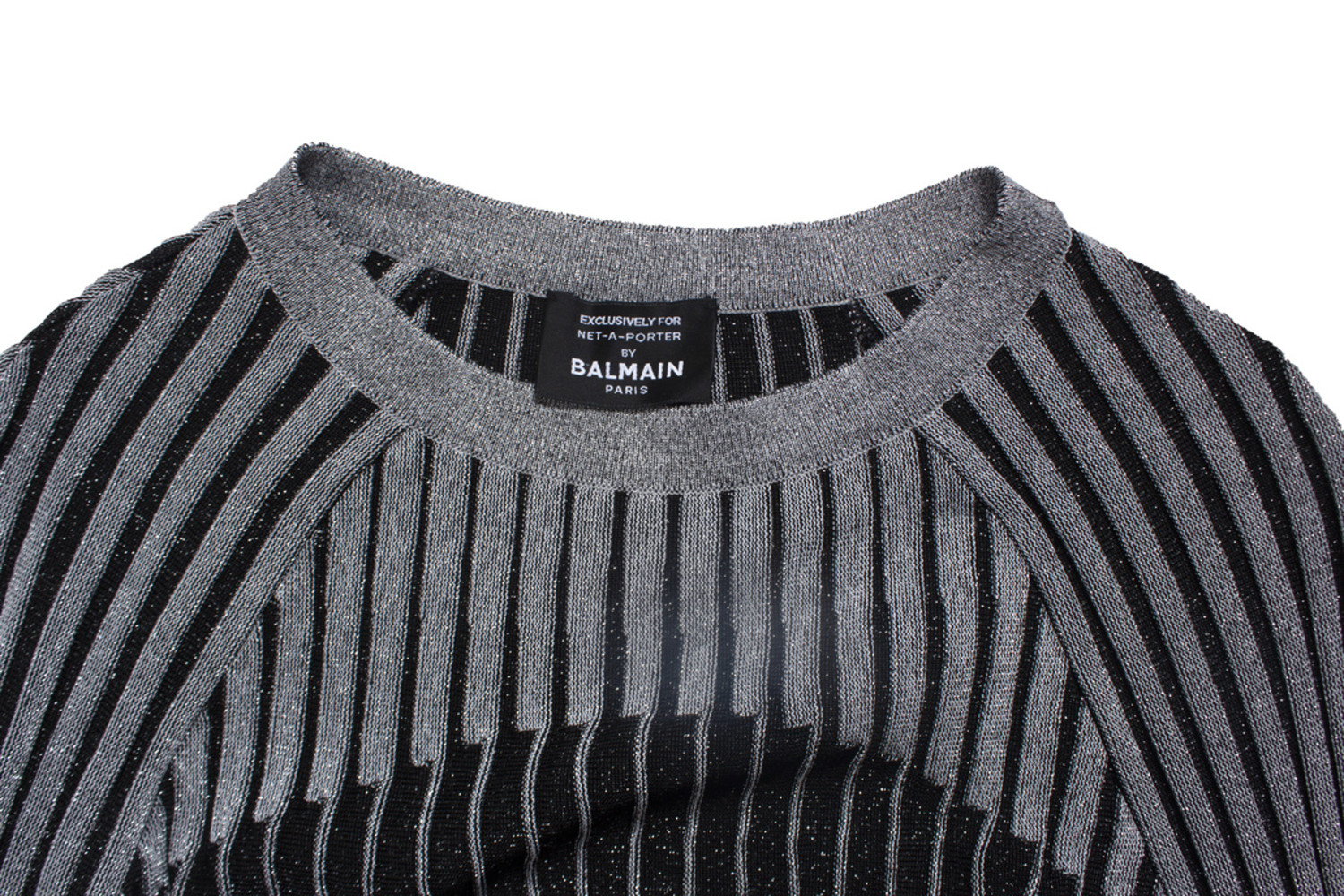 Balmain, cropped metallic ribbed knit top - Unique Designer Pieces