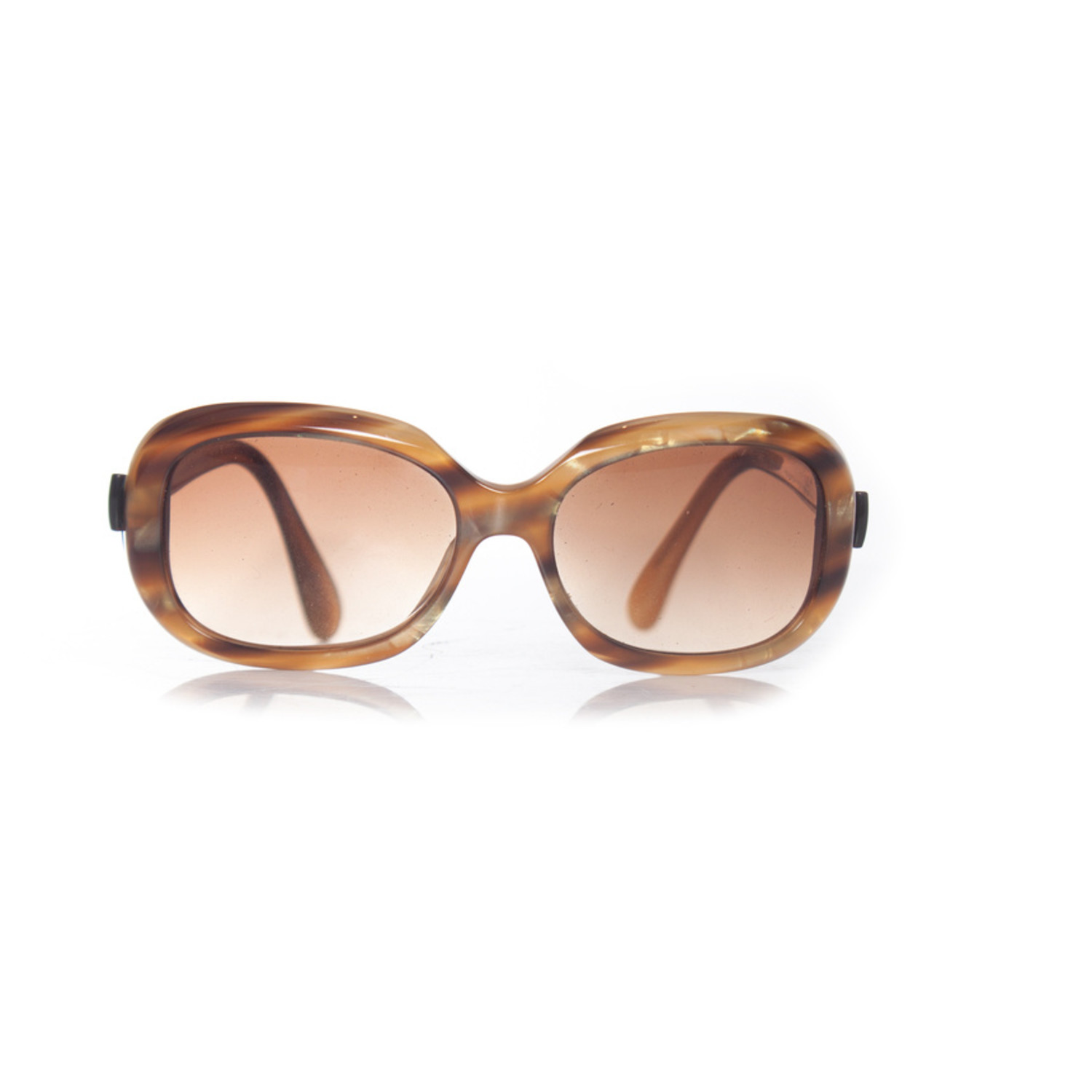 Chanel, oval sunglasses with tortoise print - Unique Designer Pieces