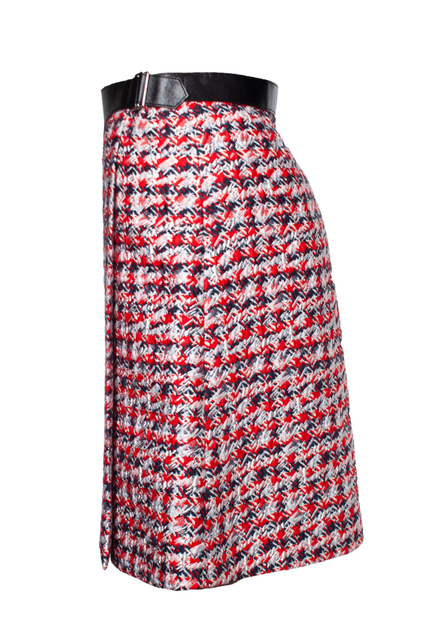 Louis Vuitton Overlap Tweed Skirt S