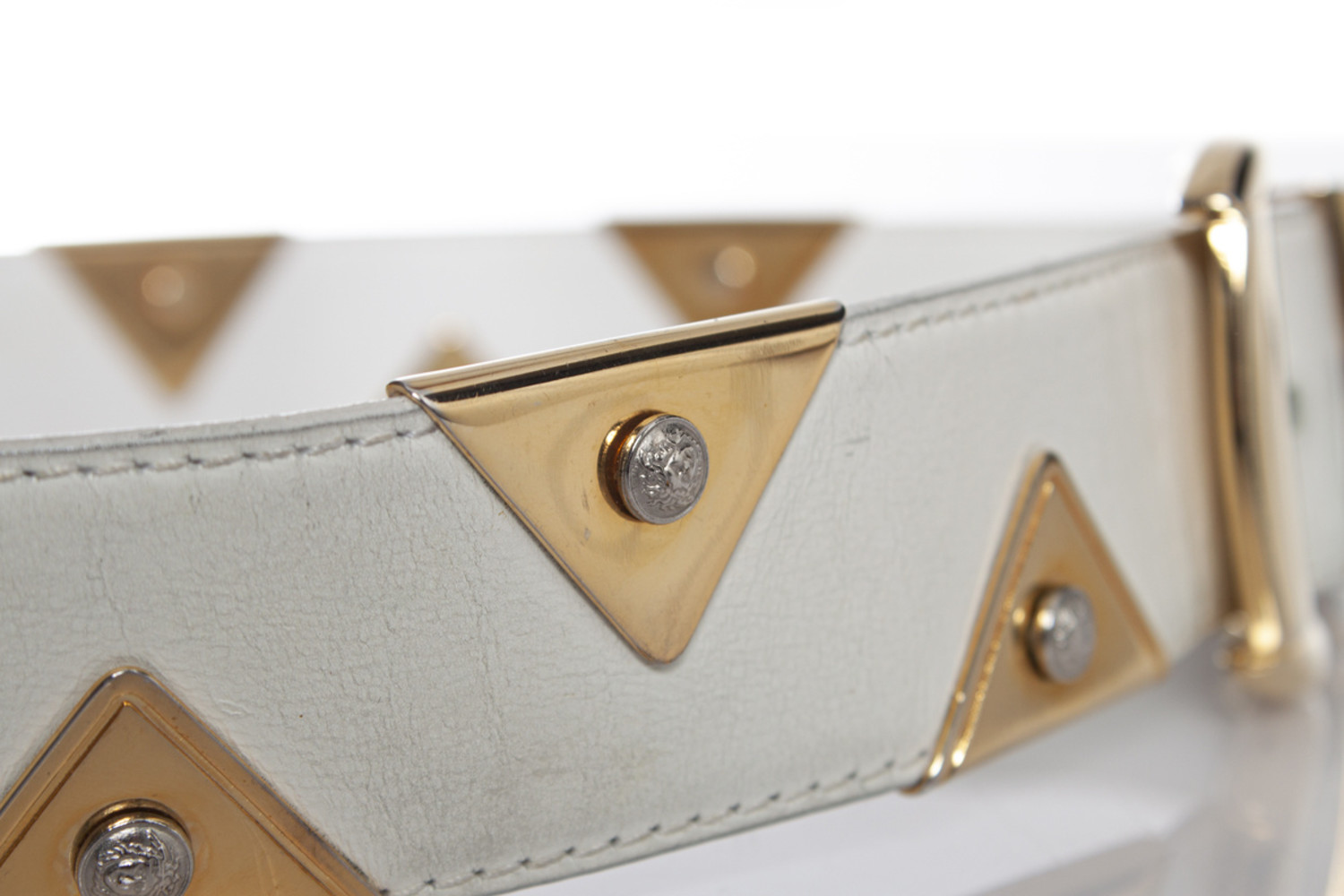GIANNI. VERSACE. ベルト GIANNI VERSACE dual tone belt black studded Medusa head 80