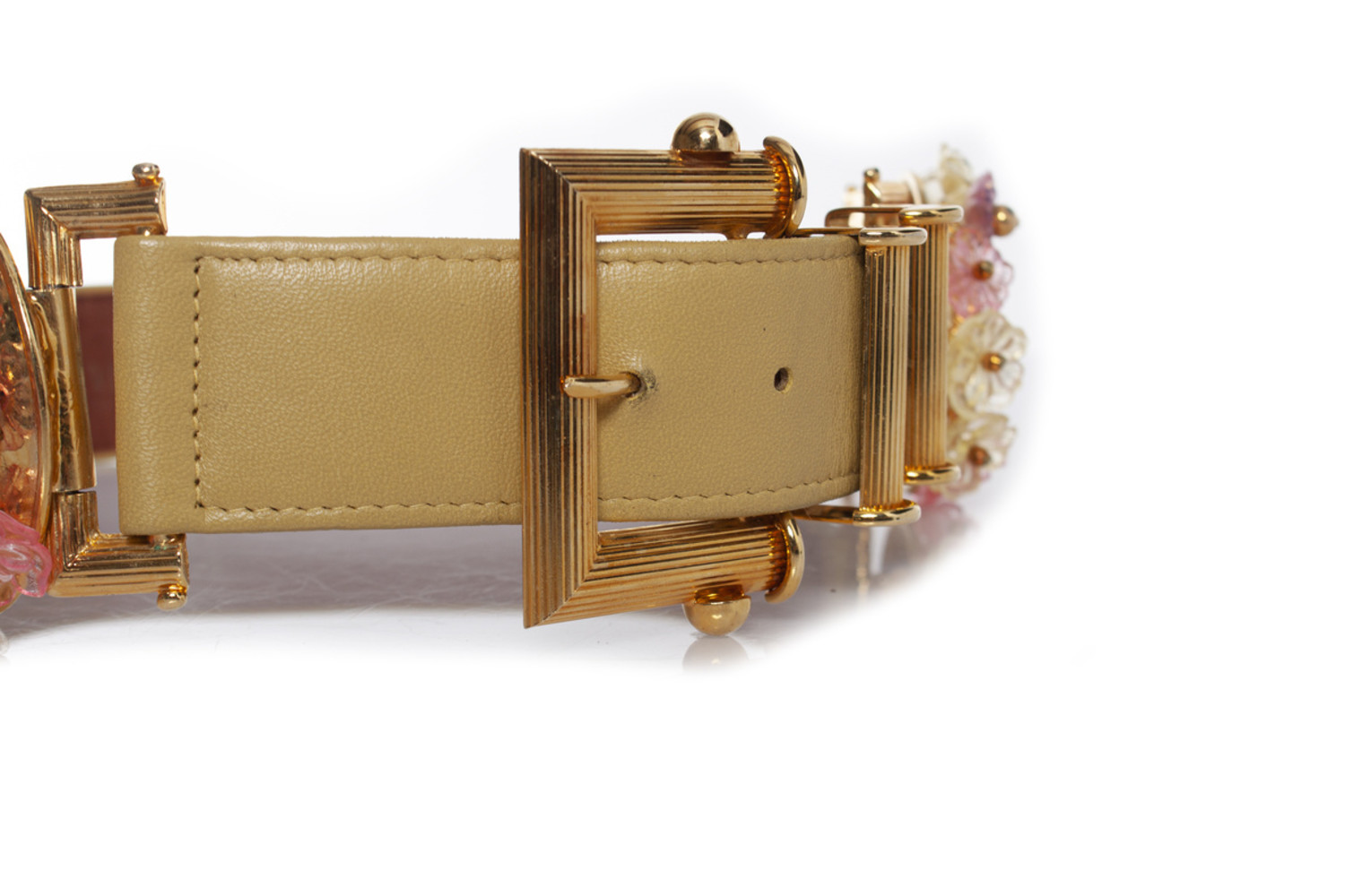 Gianni Versace, belt with floral medusa applications 