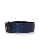 Gianni Versace Blue croc stamped leather waist belt gianni-versace-gianni-versace-  main image 4