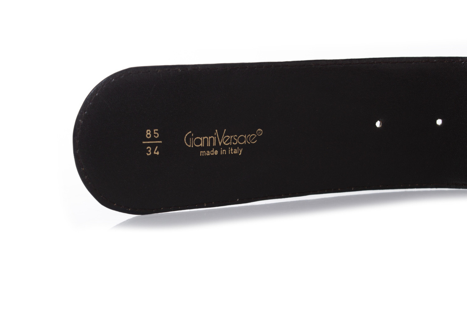 Gianni Versace Brown croc stamped leather belt Gianni Versace Brown Croc Embossed Leather Medusa Buckle  main image 3