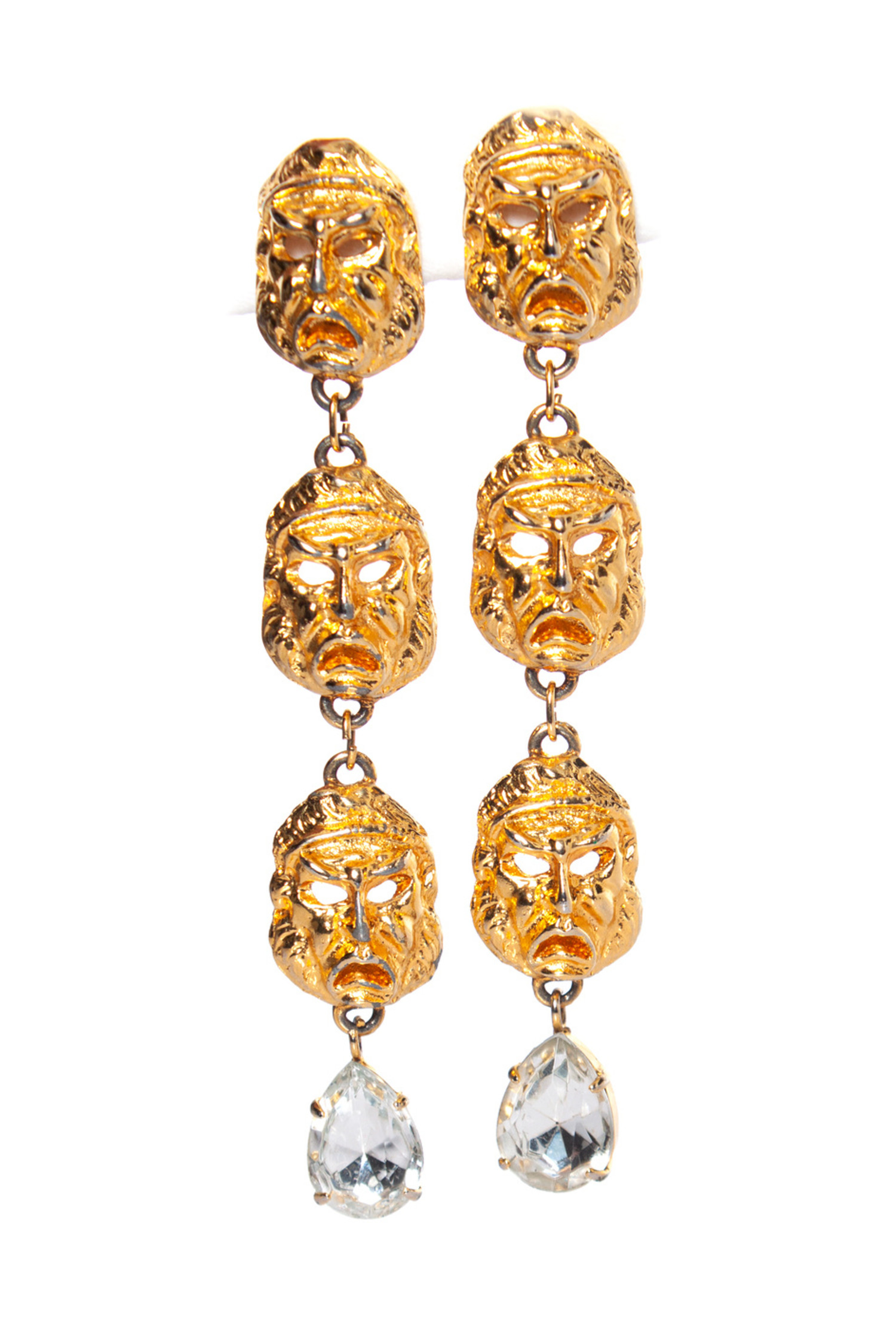 Gianni Versace Theatre drop clip earrings Unique Designer Pieces