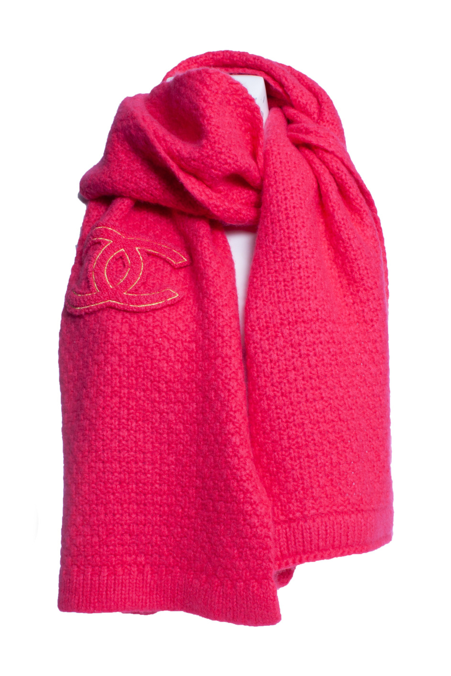 Dubbelzinnig Uitschakelen Trekken Chanel, Neon roze cashmere sjaal - Unique Designer Pieces