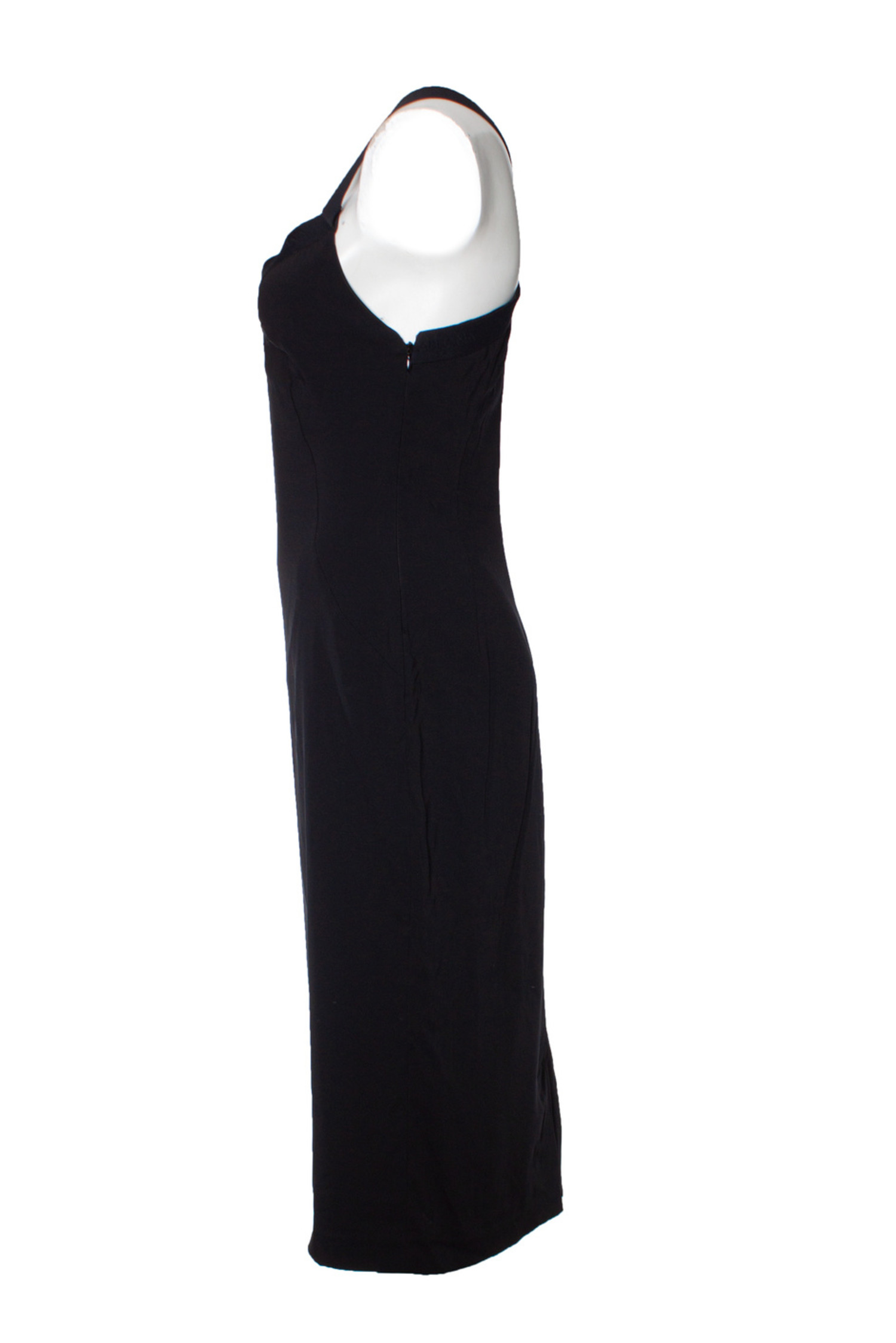 Dolce & Gabbana 黒 ドレープデザイン シルクドレス 38 Dolce & Gabbana, Black dress with logo straps - Unique